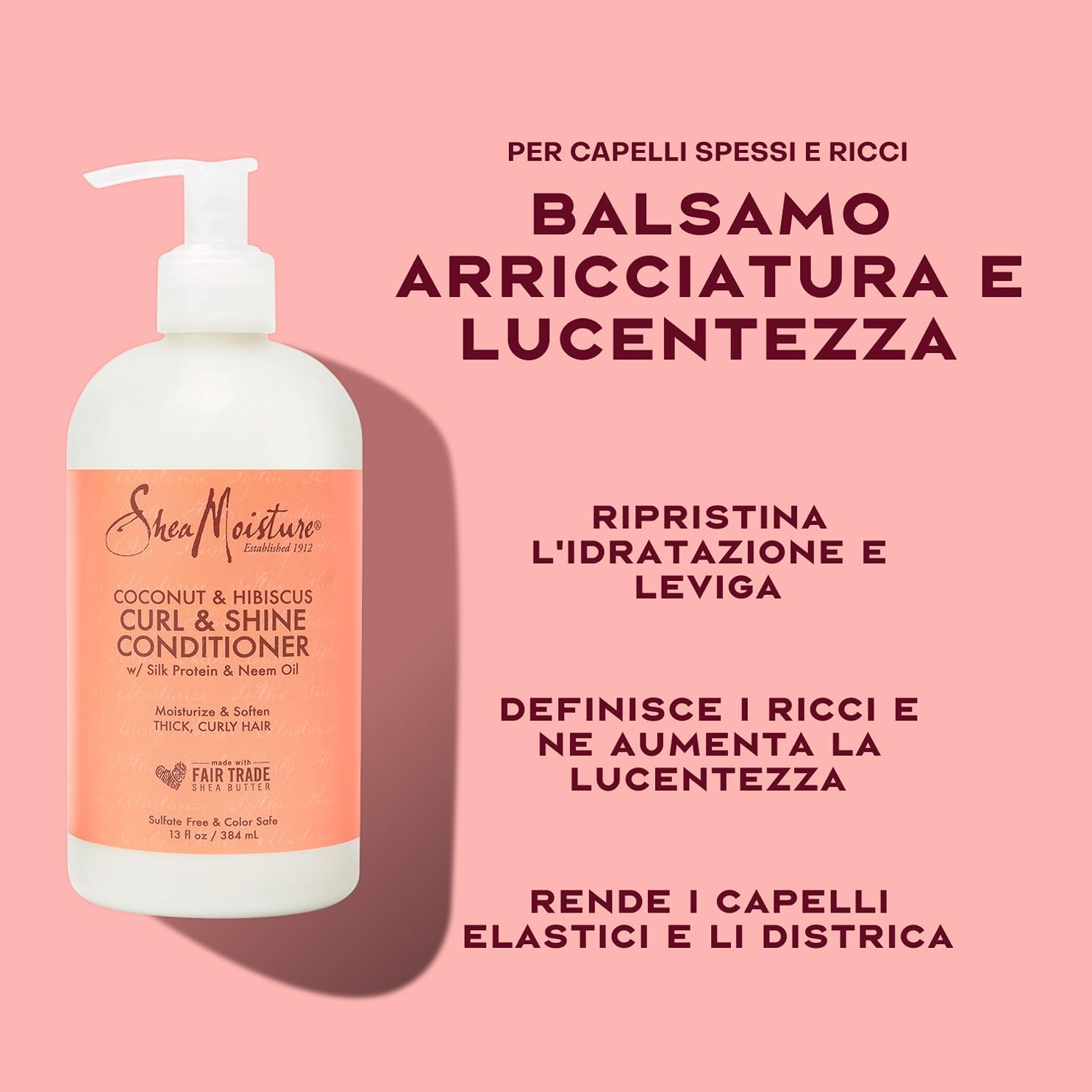 Detalle 2 de SheaMoisture Curl & Shine Balsamo 384 ml: Definition e Idratazione per Ricci e Mossi
