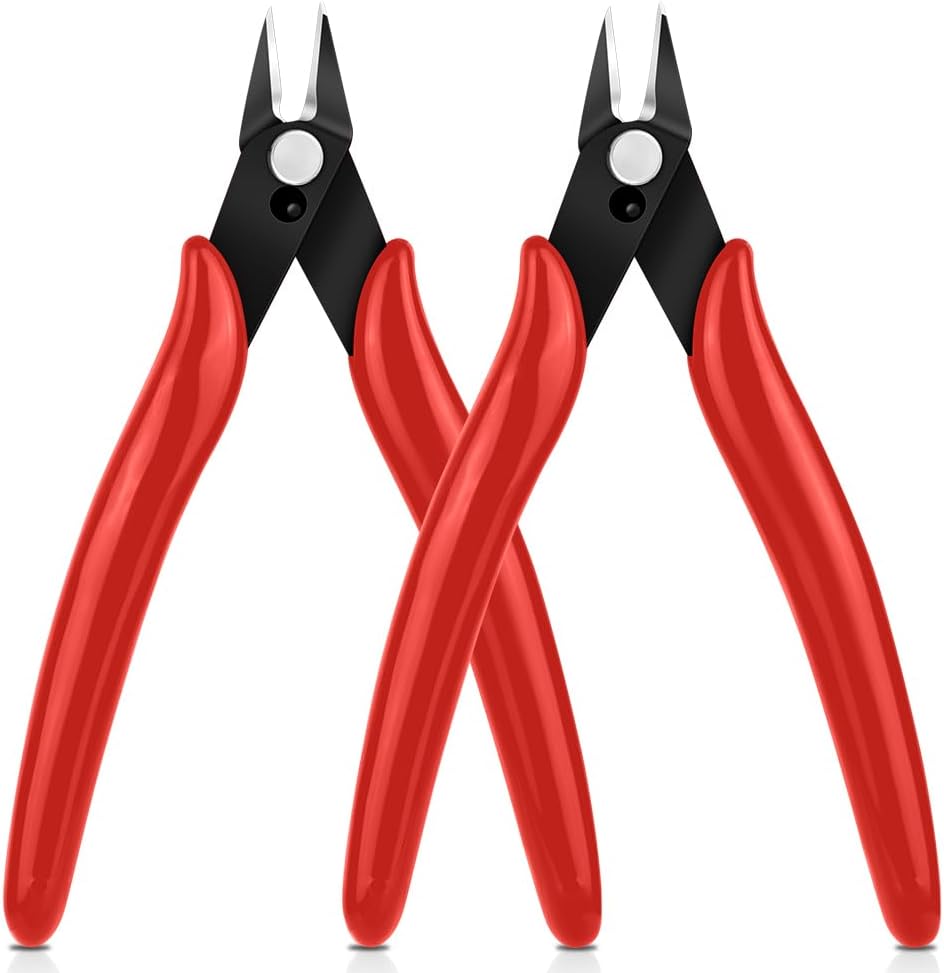 Thumbnail 1 de Ainiv 2PCS Micro Wire Cutter Set with Spring-Loaded Flush Cutters (CRV Steel) – Red