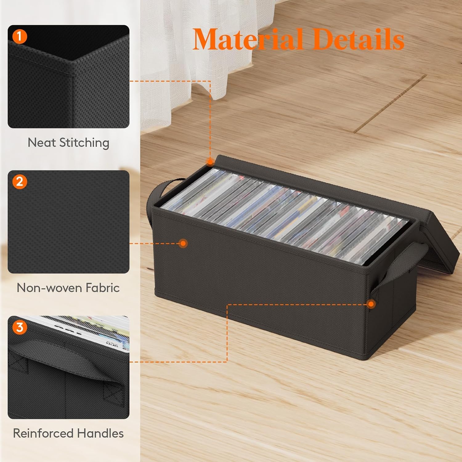 Detalle de Aolawco DVD storage box 40 x 20 x 15 cm 📀
