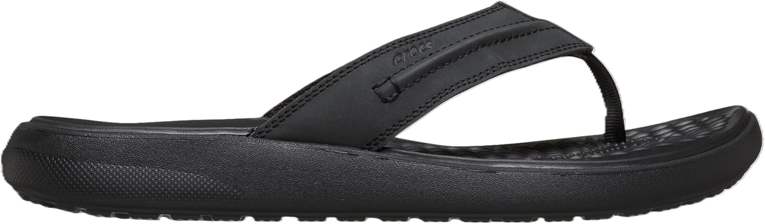 Detalle de Crocs Men Flip, Yukon Vista II LR Flip in Black/Black (UK 7) – a practical, everyday slip-on