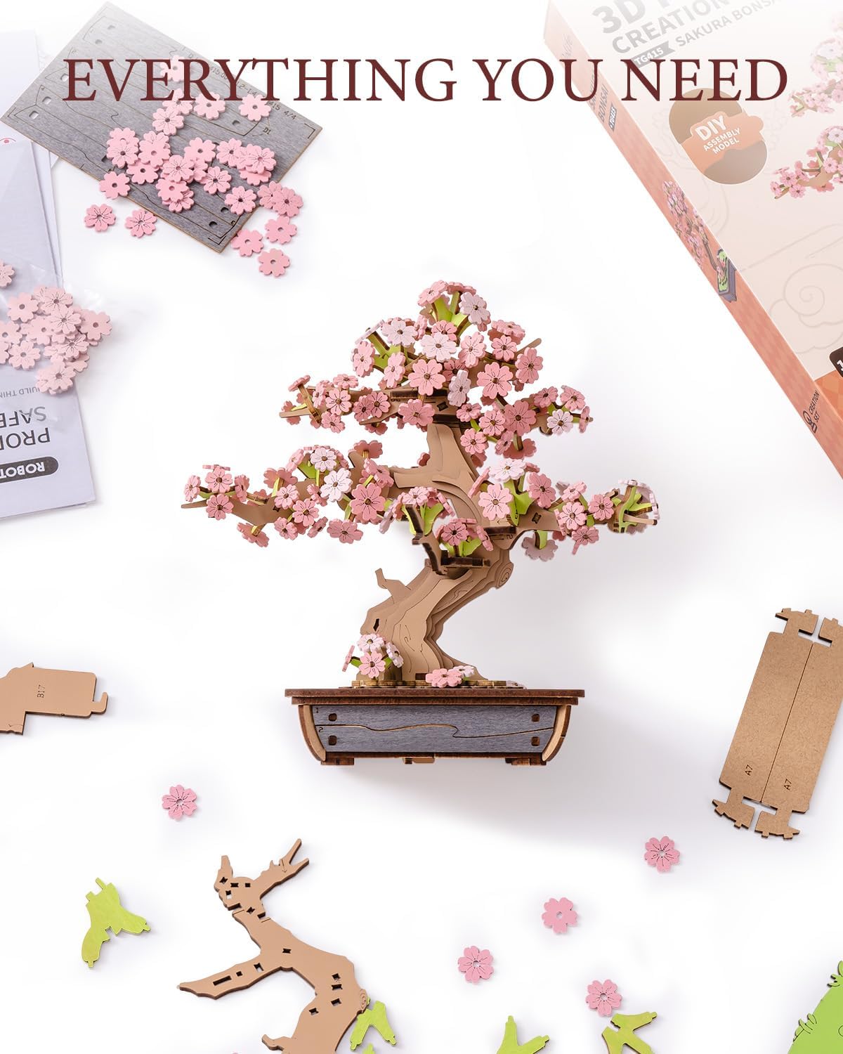 Thumbnail 6 de Rolife Puzzle 3D Sakura et Pin Éternel Bonsai – Kit bois DIY pour adultes