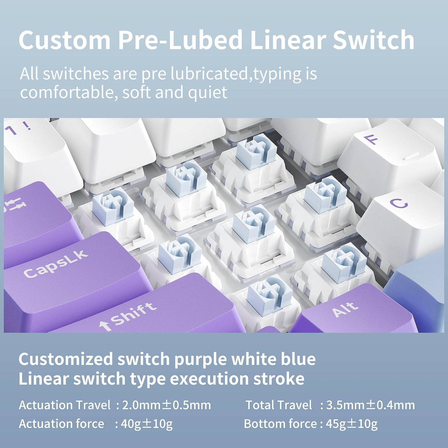 Detalle de AJAZZ AK820 Wired Mechanical Keyboard (75%, mit Lautstärke-Drehknopf, PBT-Keycaps, Hot Swap)
