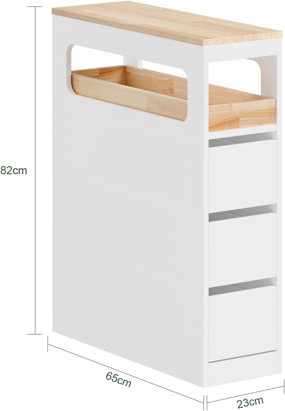 Detalle de SoBuy BZR54-II-W meuble colonne 65x23x82 cm