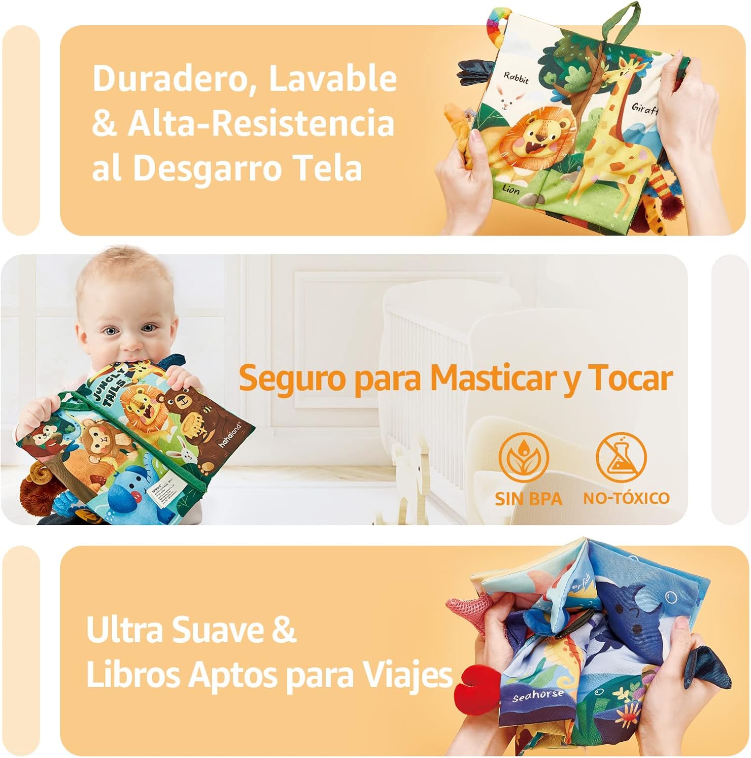 Thumbnail 4 de hahaland Libros de tela bebé 2 piezas