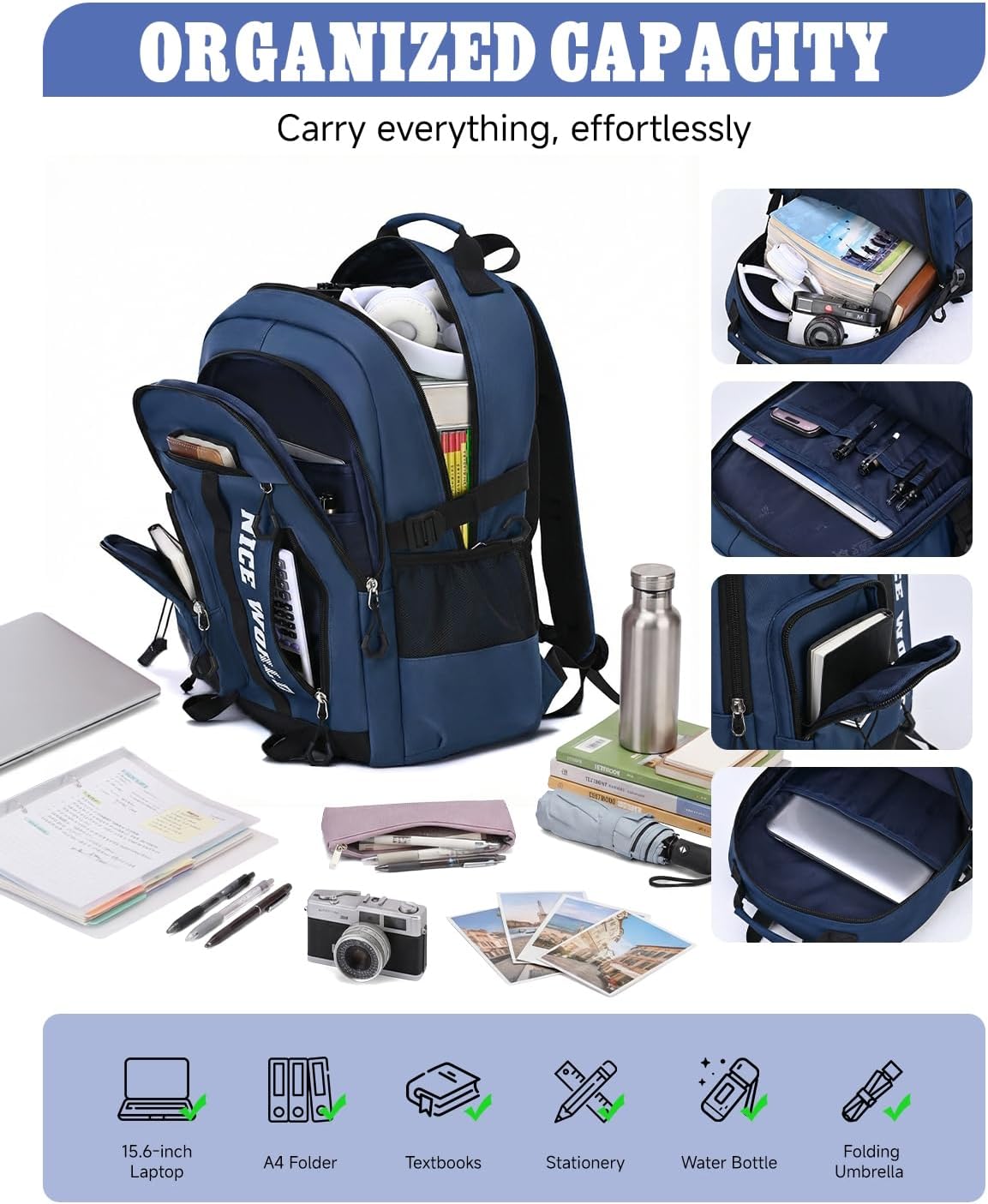Thumbnail 3 de Amythe Mochila Escolar impermeable 29L para portátil 15,6
