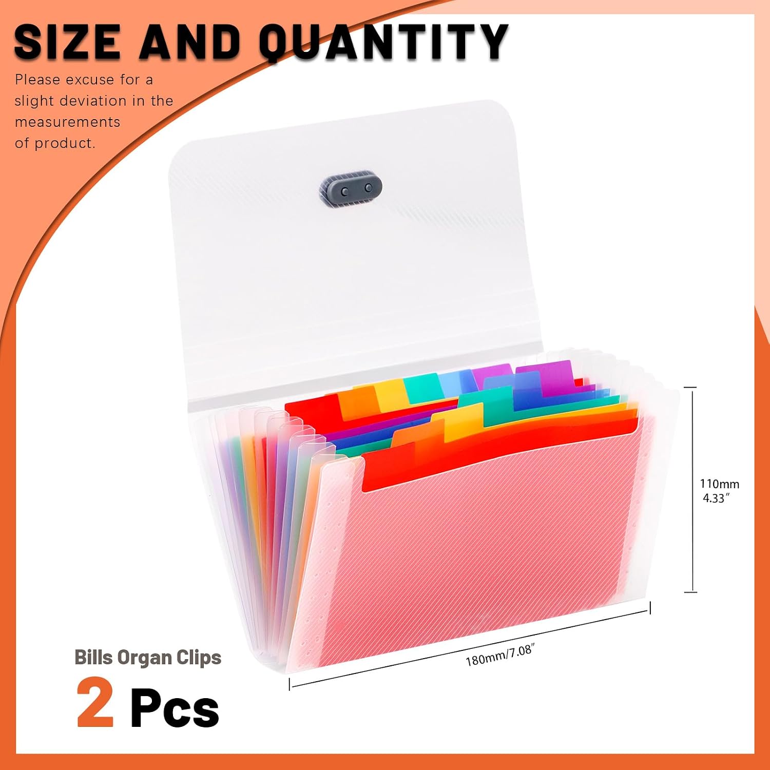 Detalle de Tanstic A6 Expanding File Organizers, 13 Pockets, Elastic Closure and Labels
