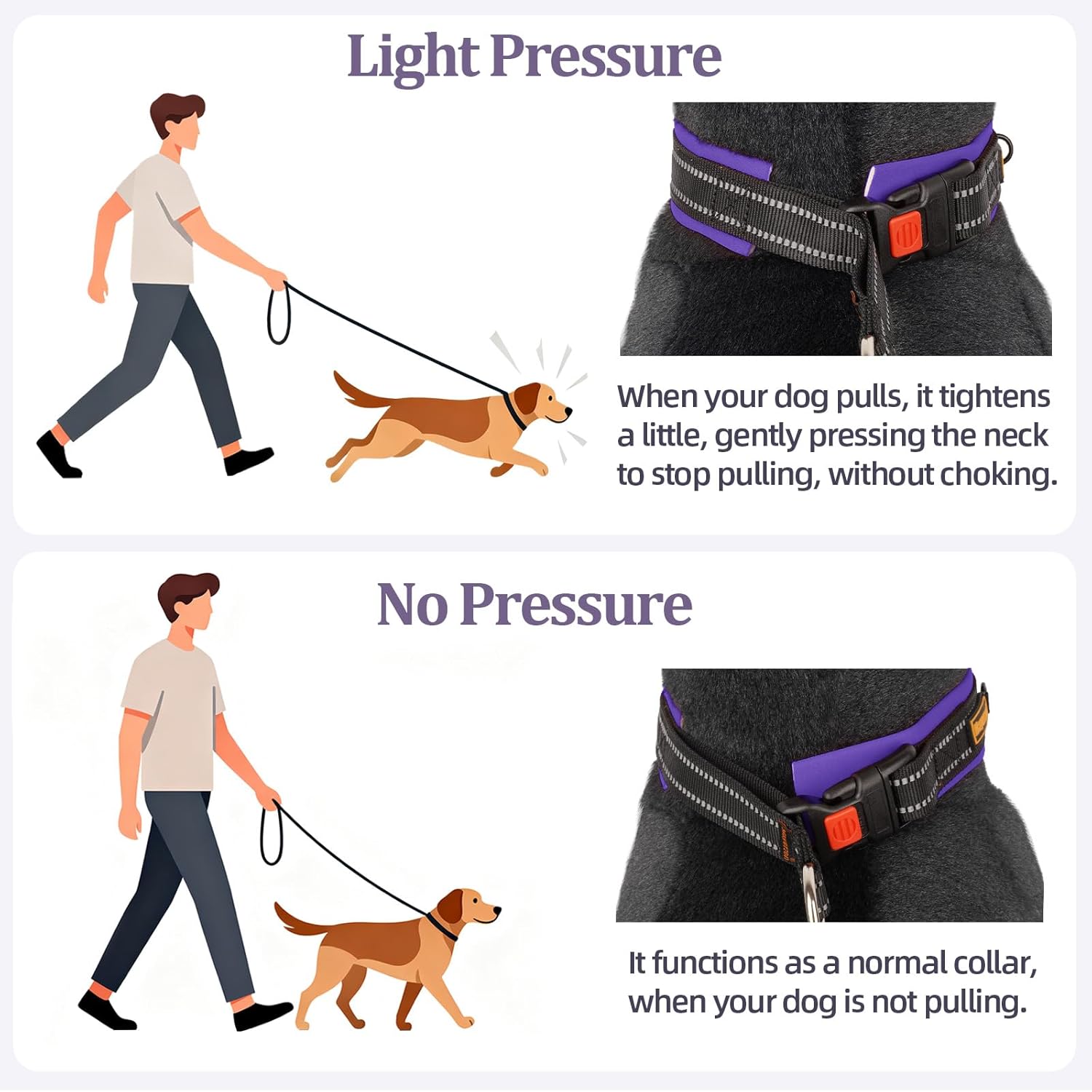 Thumbnail 1 de Mayerzon 3.8cm Wide Martingale Collar for Dogs (Large, Medium & Small) – Reflective, No-Pull with Buckle