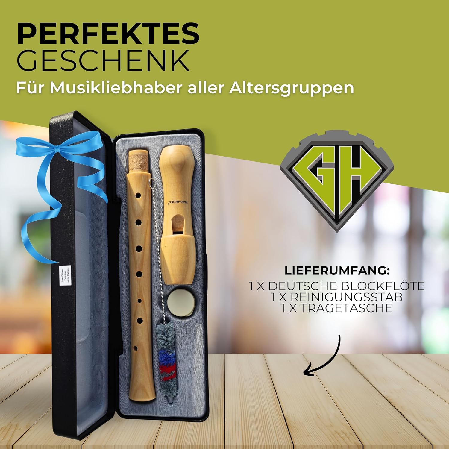 Thumbnail 6 de Blockflöte Holz Sopran deutsch Griffweise aus Ahorn – GADGET HERO, Einsteiger