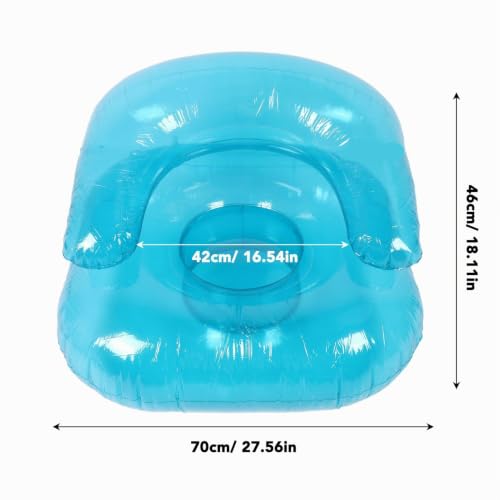 Detalle de Riuulity Transparenter Aufblasbarer Sessel – Ergonomischer PVC-Sessel für Innen & Außen, Blau