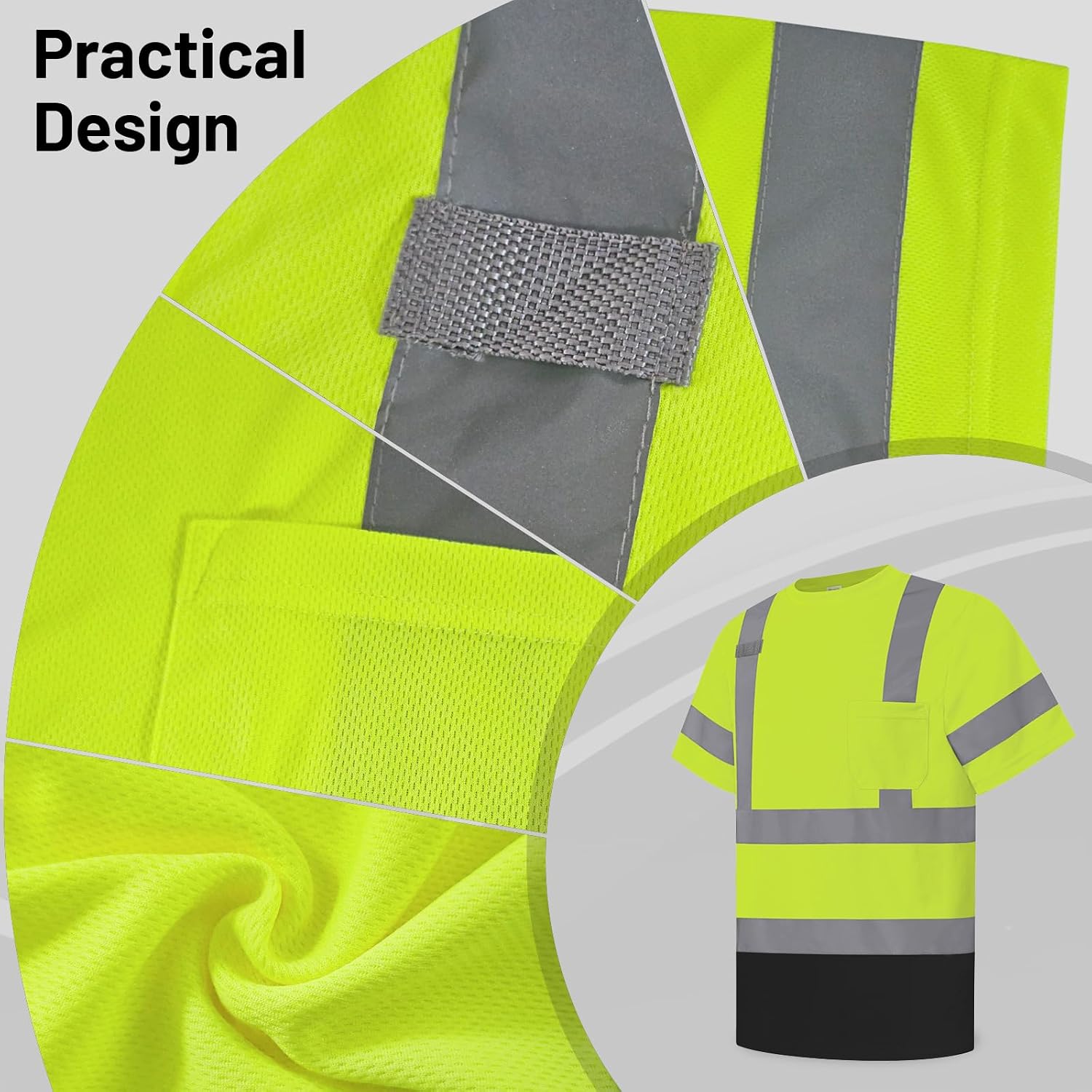 Detalle de LIZMOF High-Visibility Work Shirt 5XL
