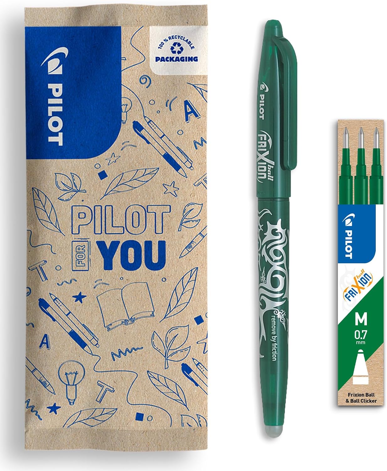 Thumbnail 5 de Pilot FriXion Ball Clicker Erasable Rollerball Pen Set (0.7mm) with 3 Refills