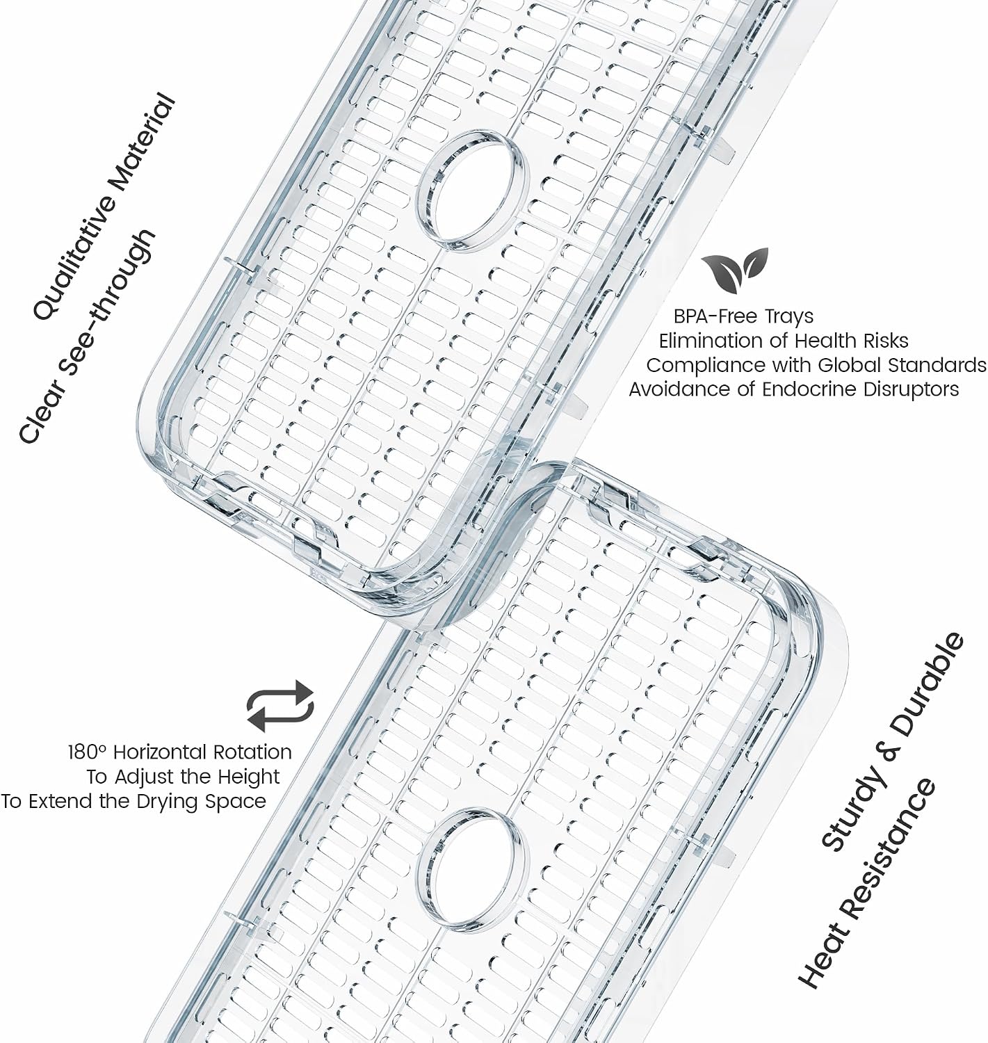 Detalle 2 de Konfintos GGJ-300A Small Food Dehydrator, 5 BPA-Free Trays, 250W