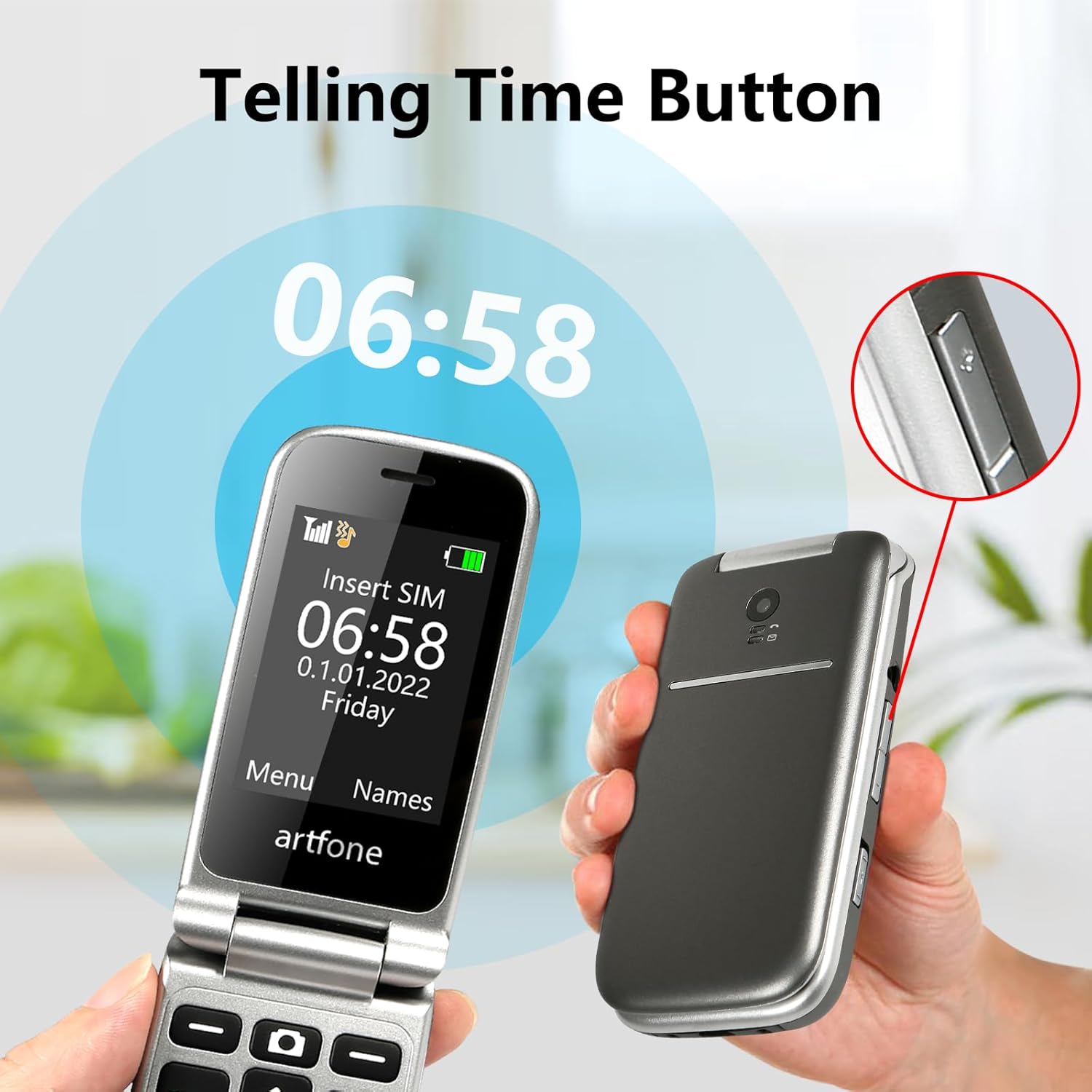 Thumbnail 3 de artfone G3 Grigio-4G: telefono pieghevole per anziani con SOS, doppio display e tasti grandi