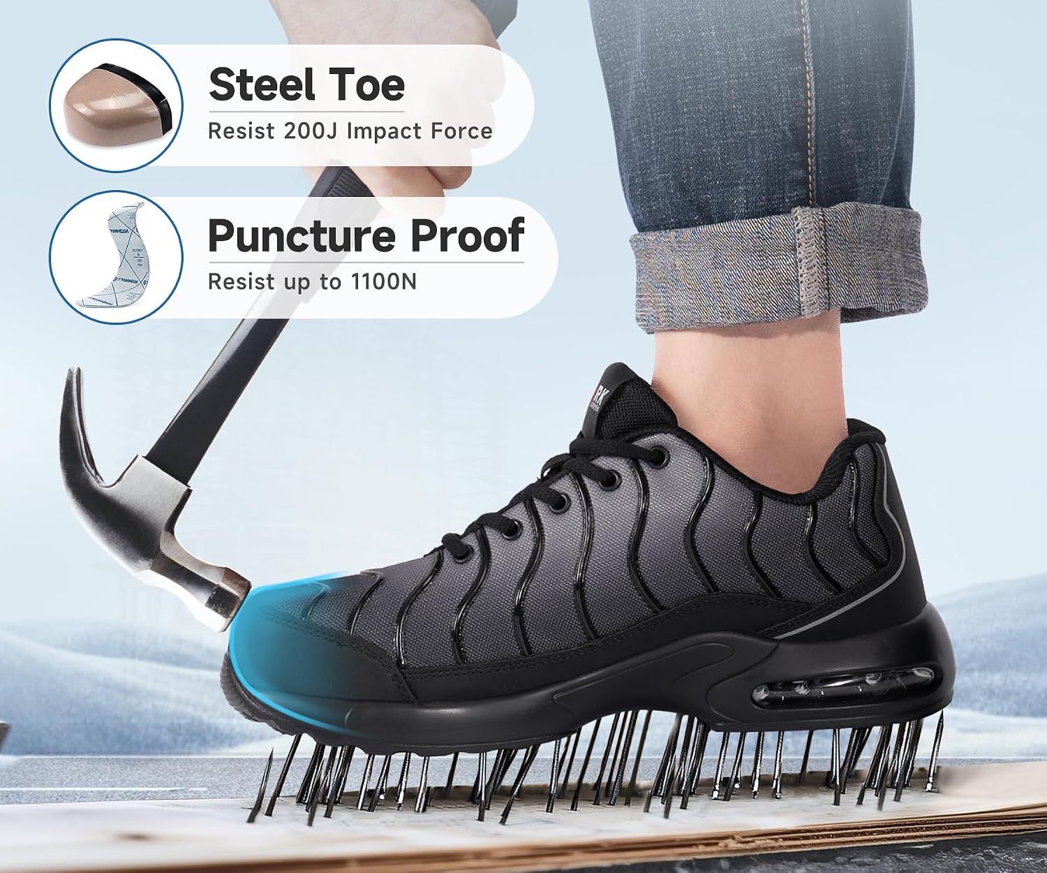Detalle 1 de LARNMERN Safety Trainers 2.5–14UK