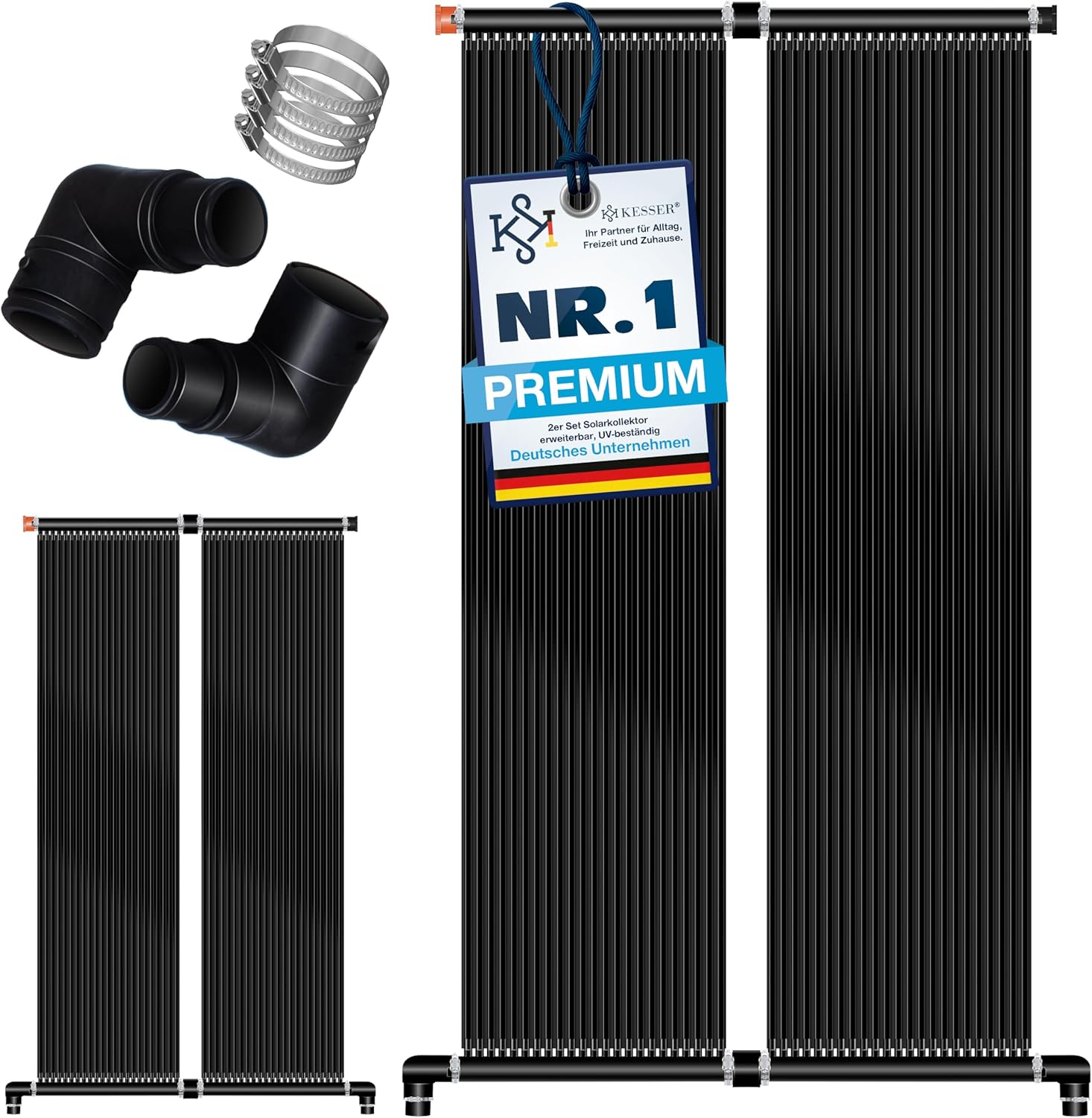 KESSER Solarkollektor Poolheizung 600x140 cm – Solar-Poolheizung für Pools bis 48.000 L
