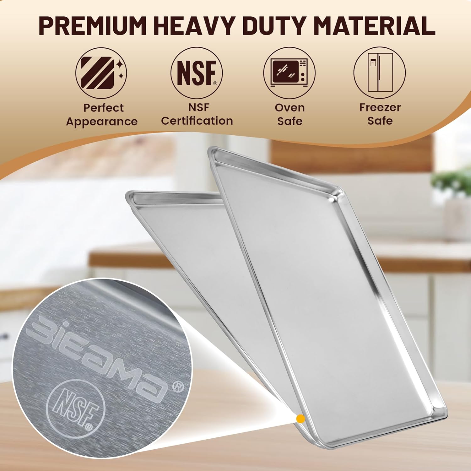 Thumbnail 2 de BIEAMA 12 Pack Full Size Baking Sheet 26"×18