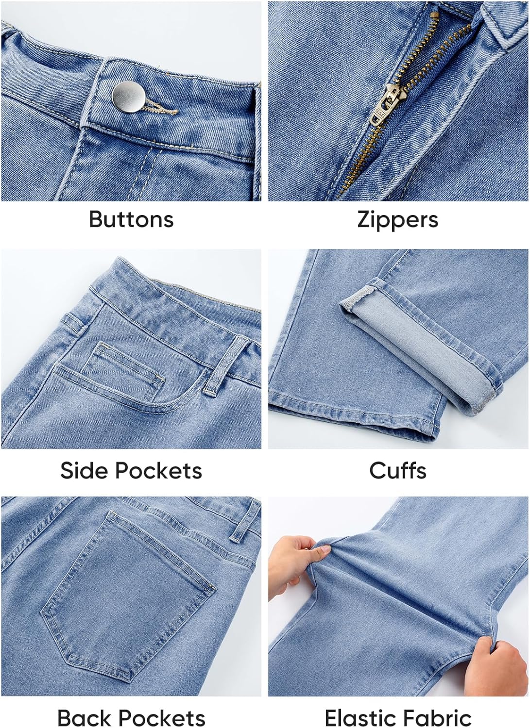 Thumbnail 6 de JMIERR Men's Baggy Jeans Wide Leg Skater Hip Hop Denim Pants — Loose Fit Streetwear