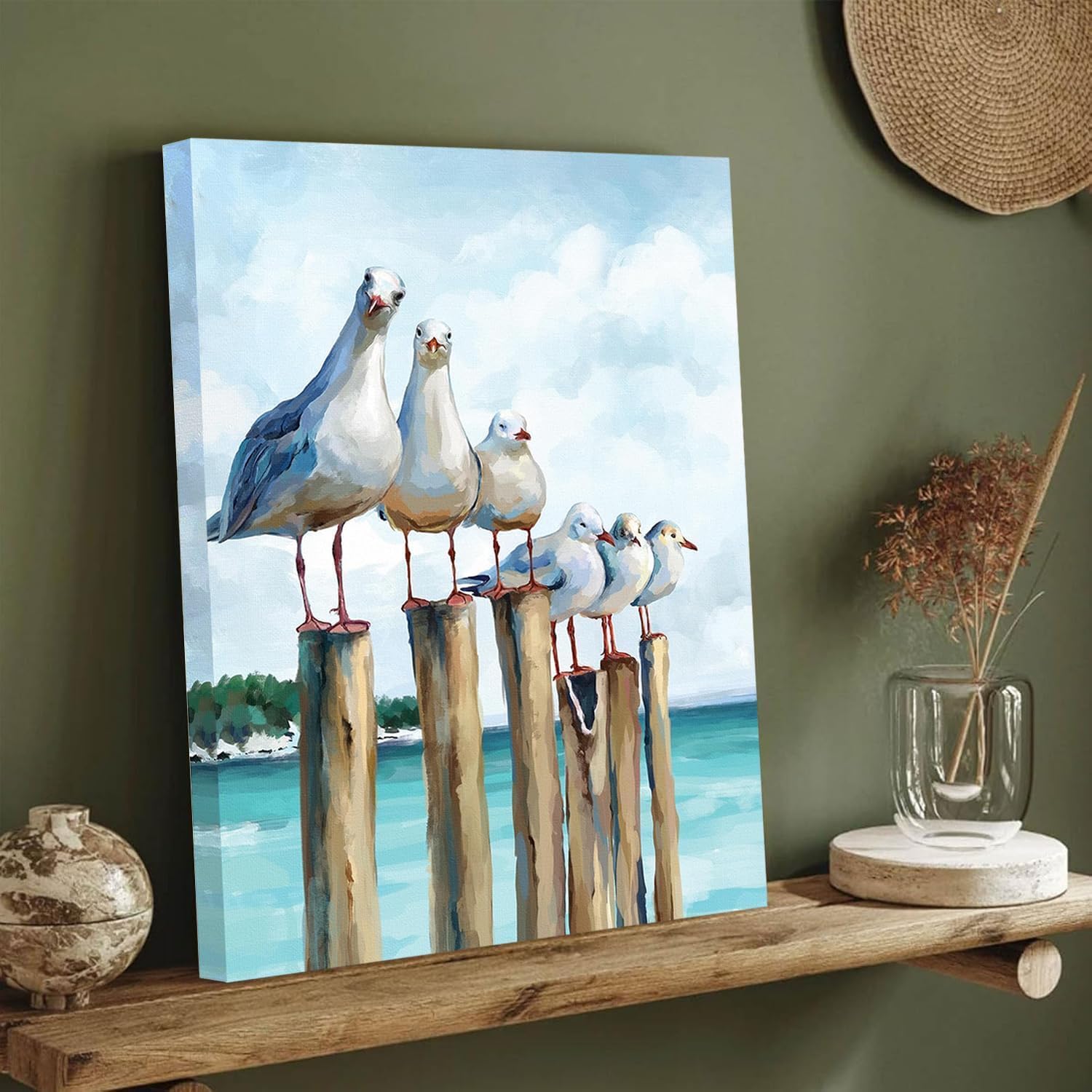 Thumbnail 6 de LZLHDE Malen nach Zahlen für Erwachsene „Tiere“ – Paint by Numbers Set mit Möwe, 40 x 50 cm, Leinwand, Pinsel & Acrylfarben