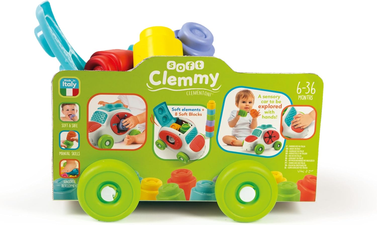 Detalle 2 de Clementoni auto sensoriale con 8 mattoncini