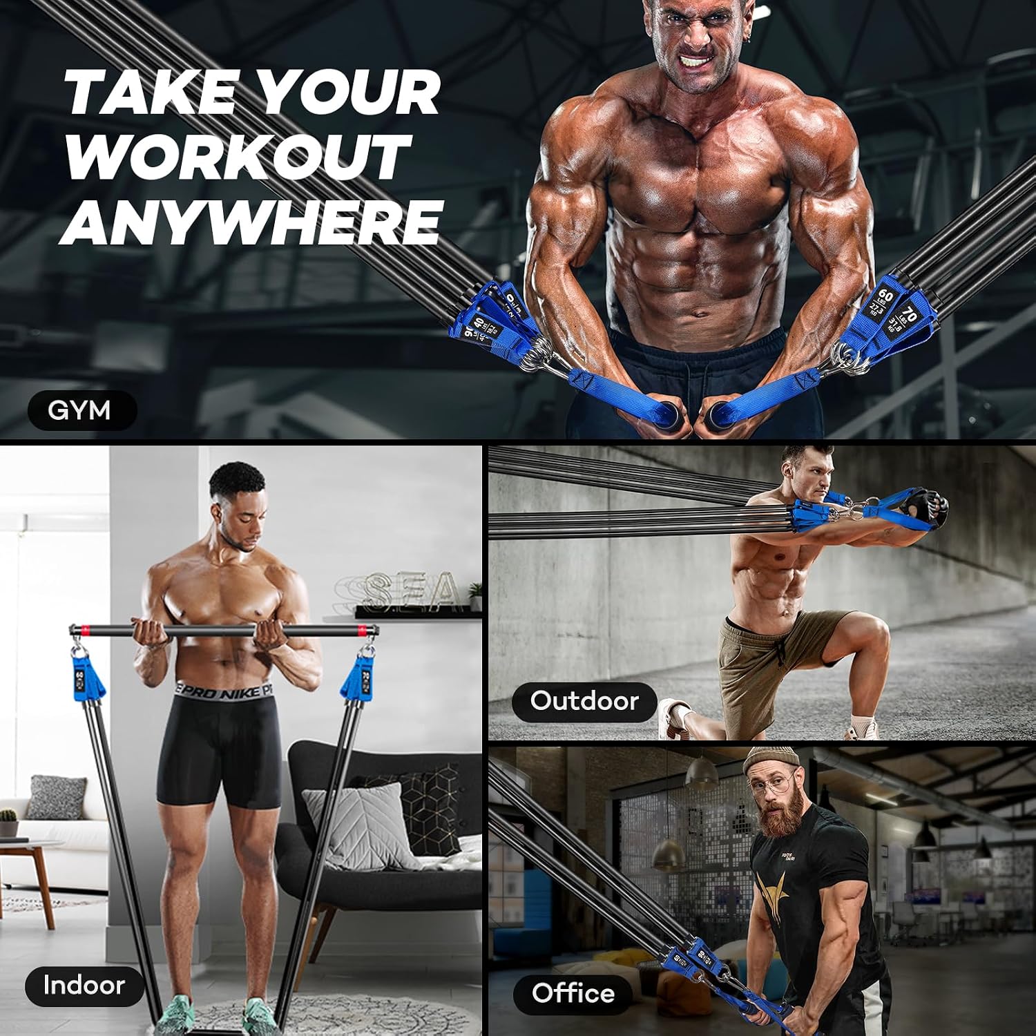 Thumbnail 6 de NITEEN Heavy Duty Resistance Bands, 310lbs/390lbs, 6 Levels