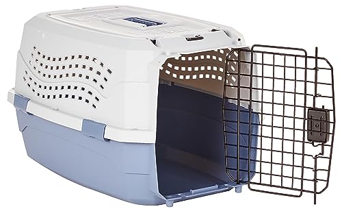 Detalle de Amazon Basics caisse à animal domestique à deux portes, chargement par le haut – bleu (L58 x l38 x H33 cm)