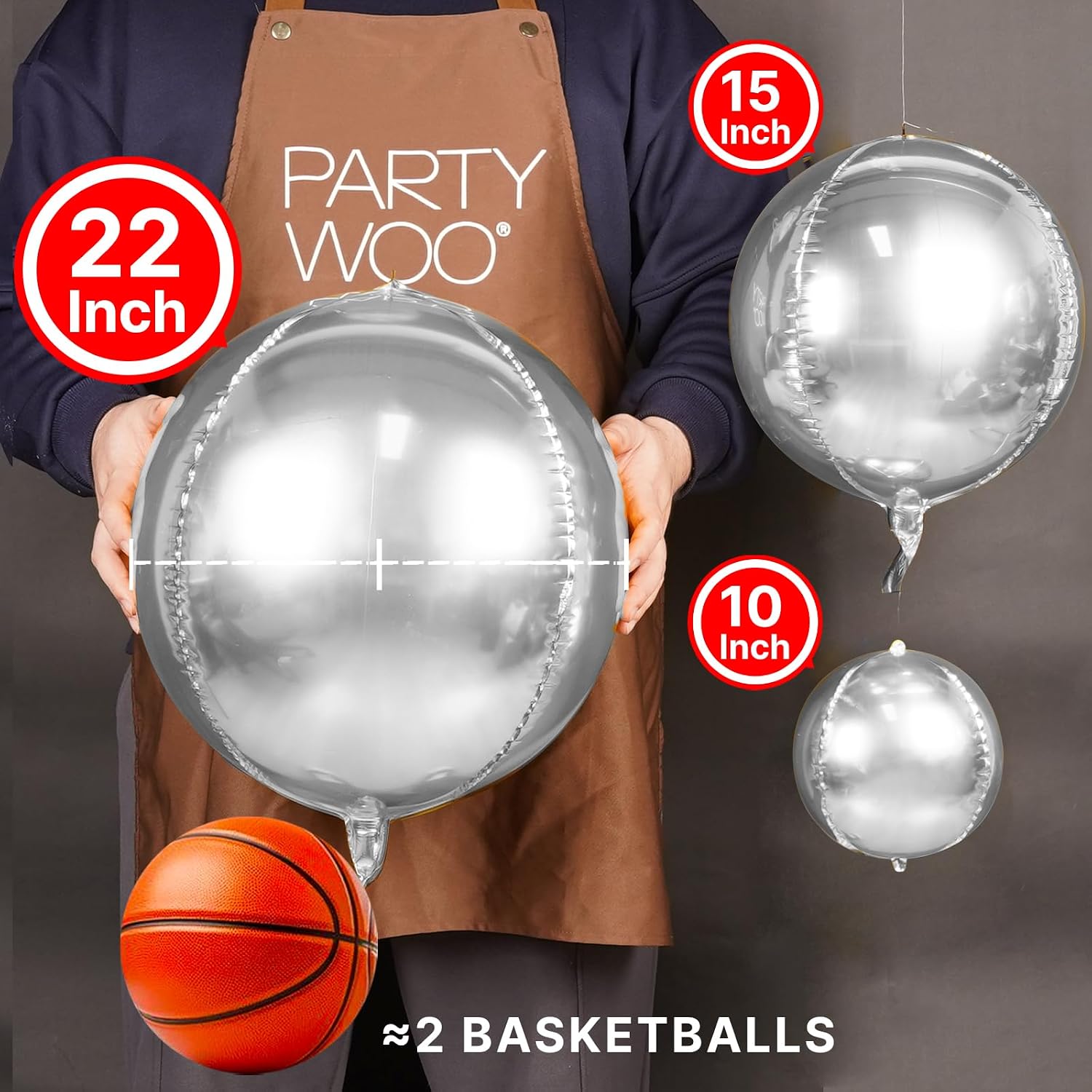 Detalle 2 de PartyWoo Metallic Foil Balloons 20pcs ๐