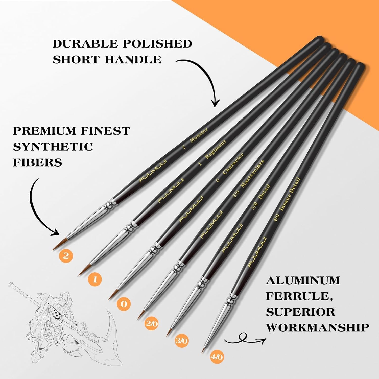 Thumbnail 5 de Miniature Paint Brushes Dry Brush Set, 12pc – Precision Tools for Fine Detail