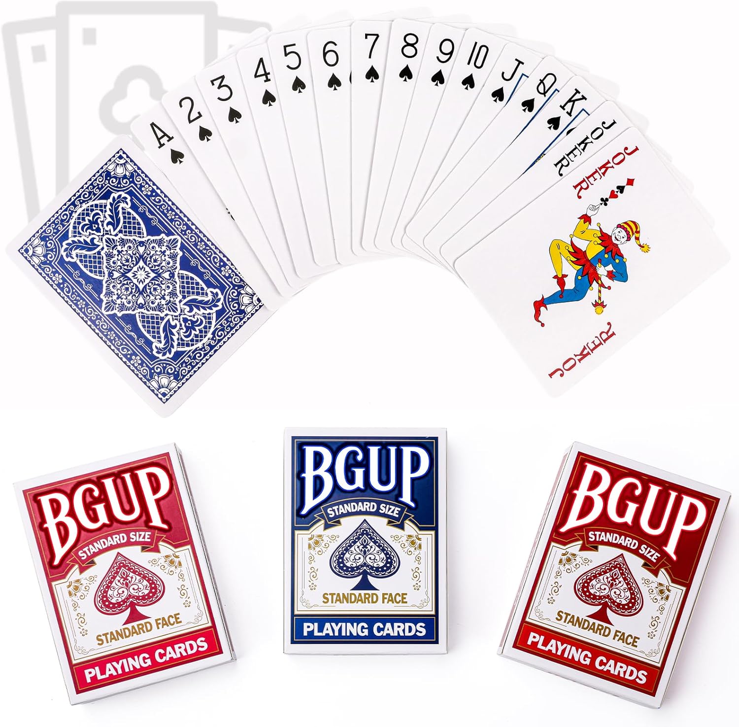 Detalle de BGUP Playing Cards: 50 Deck Bulk Standard Size Poker Cards in Red & Blue