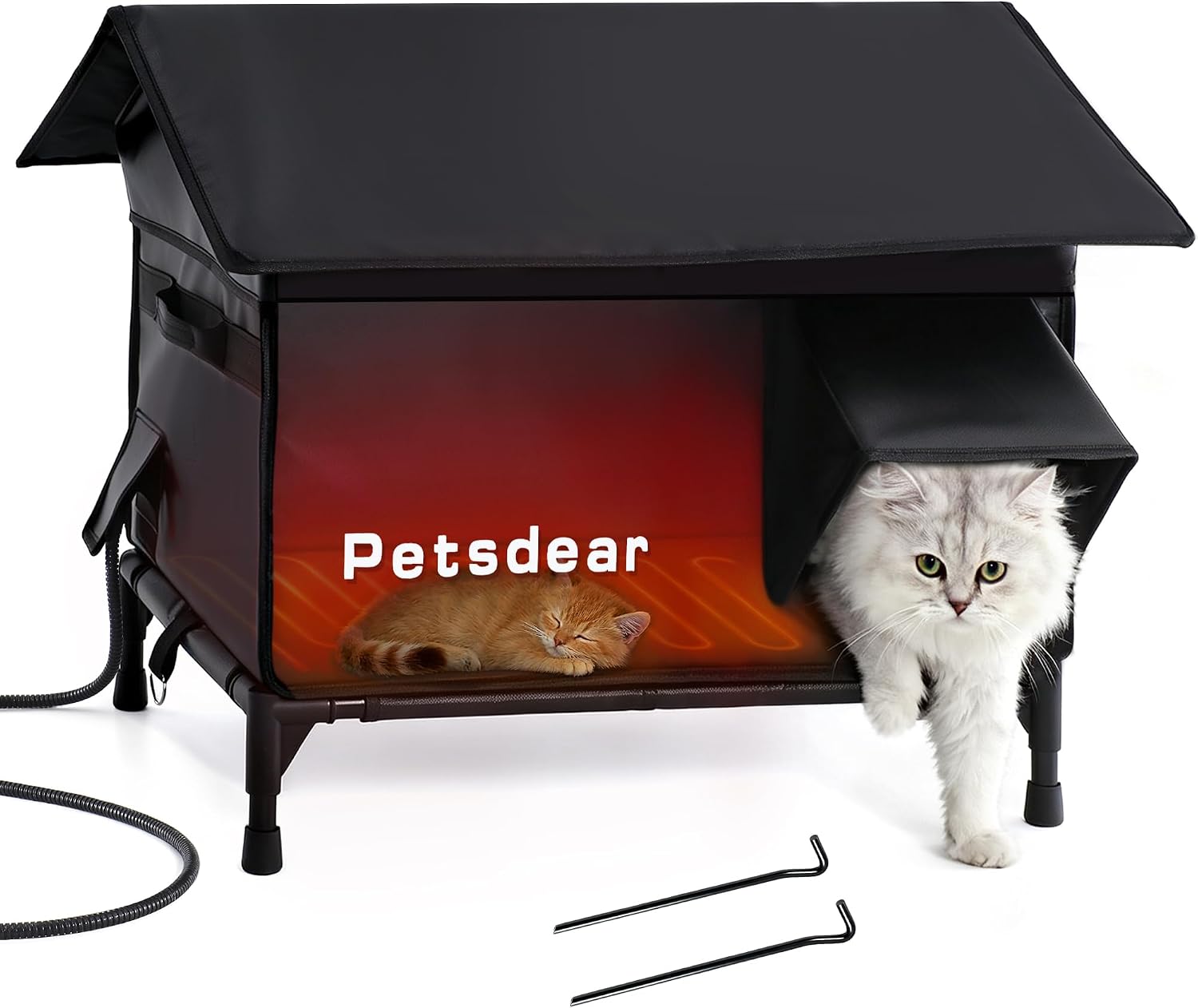 Detalle de Heated Outdoor Cat House, 23.4-Inch Interior