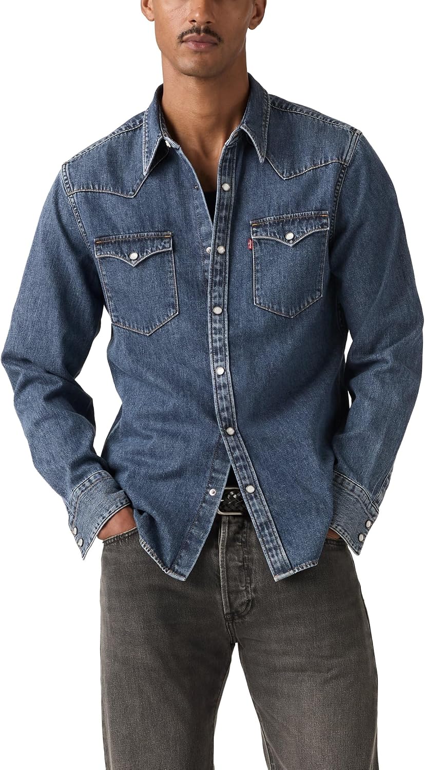 Detalle de Levi's Barstow Western Standard Camicia Uomo — stile classico e praticità quotidiana