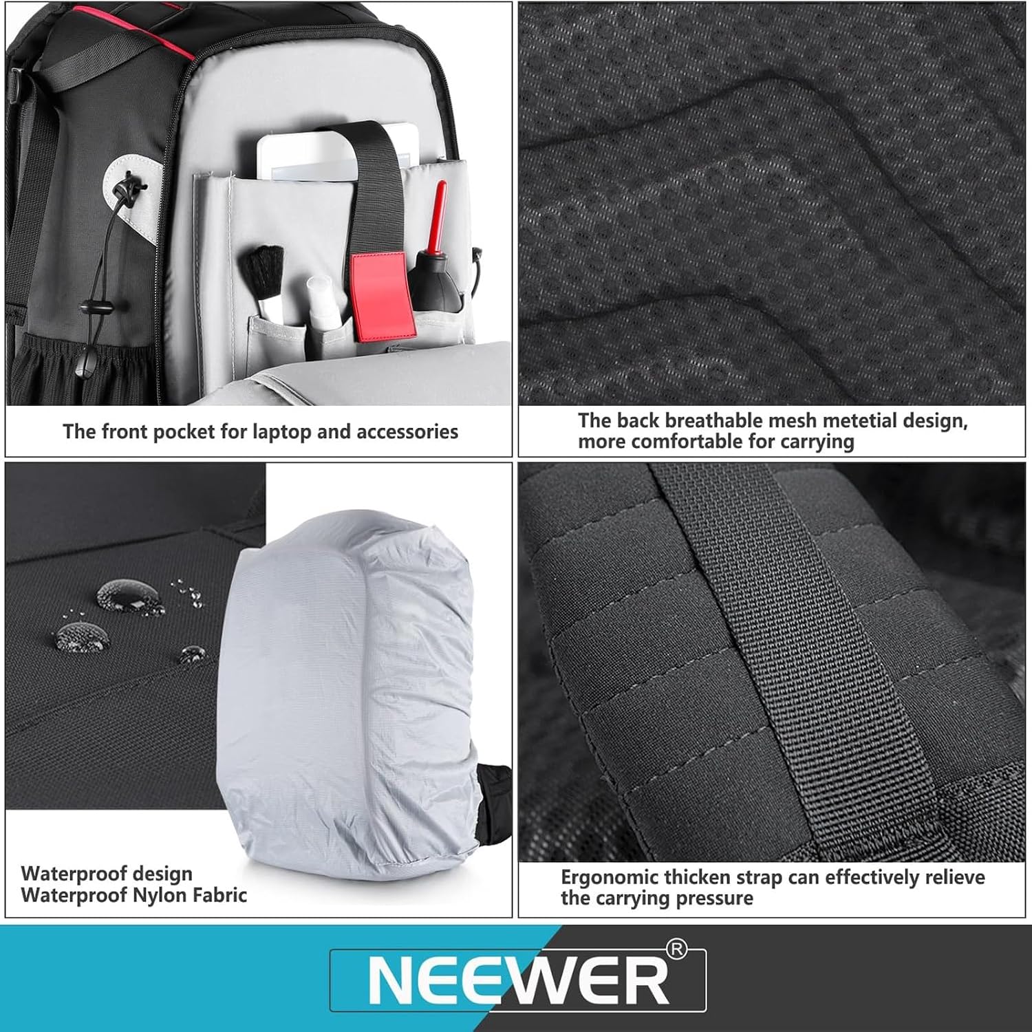 Thumbnail 6 de NEEWER Étui rembourré pour appareil photo avec serrure à combinaison – sac imperméable anti-chocs pour DSLR, accessoires et DJI Phantom