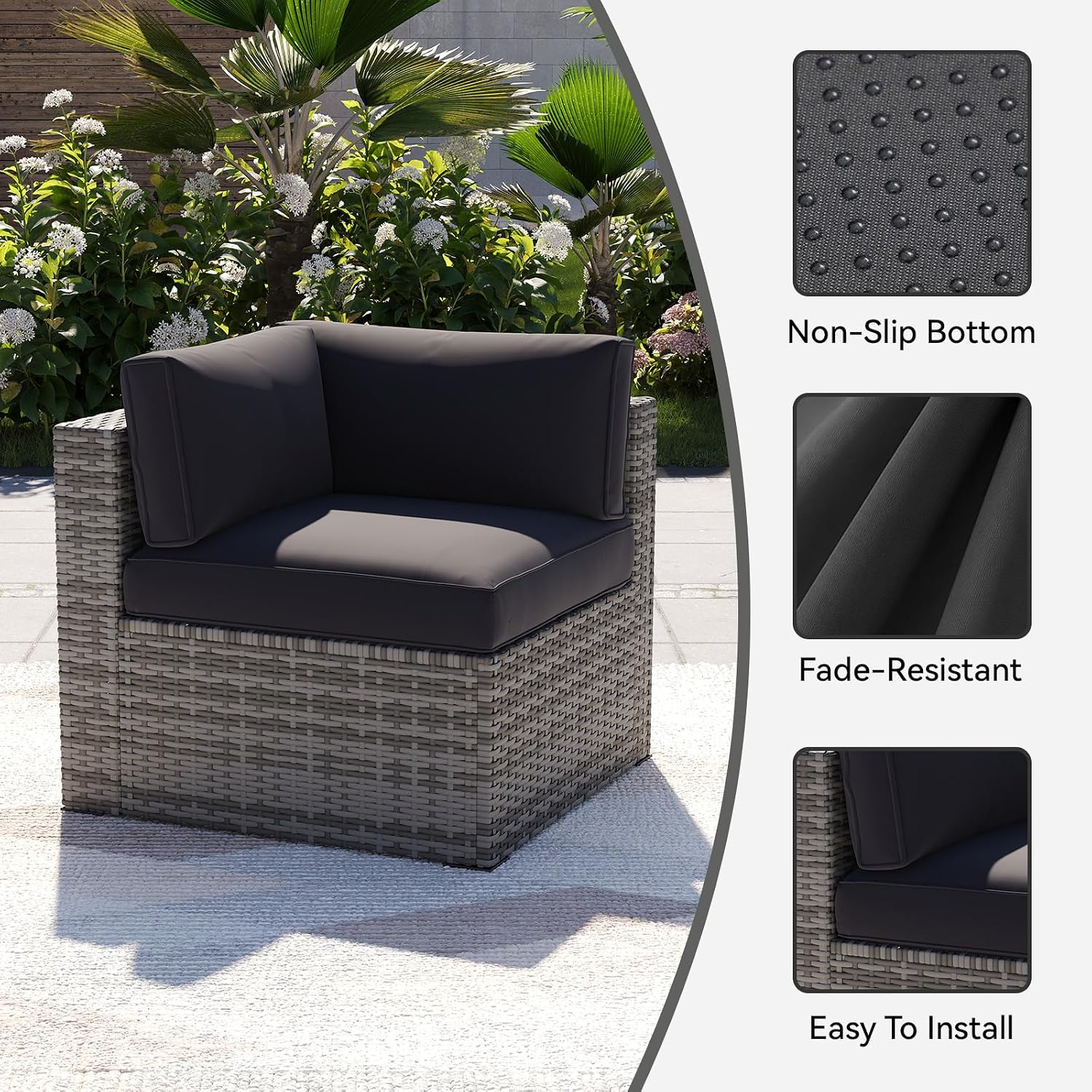 Detalle 1 de Aoxun Outdoor Cushion Covers 14-Piece Set