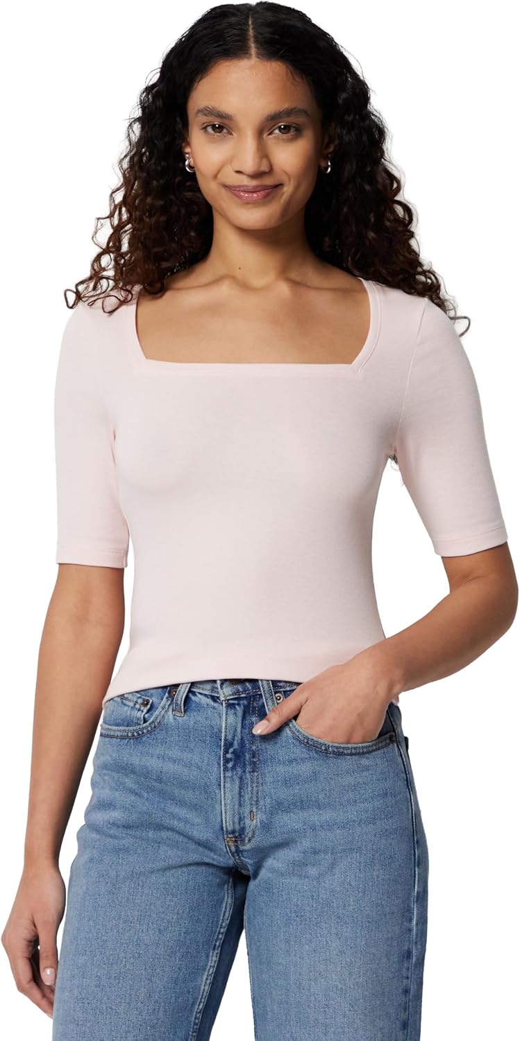 Detalle de Amazon Essentials Women's Slim-Fit Half Sleeve Square Neck T-Shirt