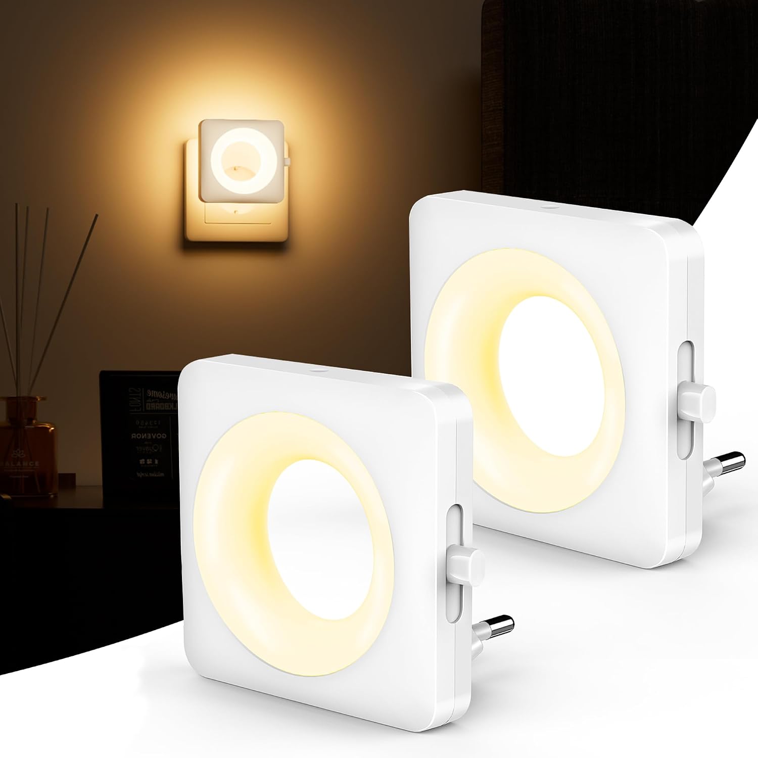 Detalle de Nachtlicht Steckdose LED Nachtlicht Kinder Dimmbar mit Dämmerungssensor, 2700K Warmweißes Steckdosenlicht ,Baby Night Ligh Augenschonendes LED-Licht für Kinderzimmer, Bad, Schlafzimmer, Flur, Treppen
Nachtlicht Steckdose LED Nachtlicht Kinder Dimmba…