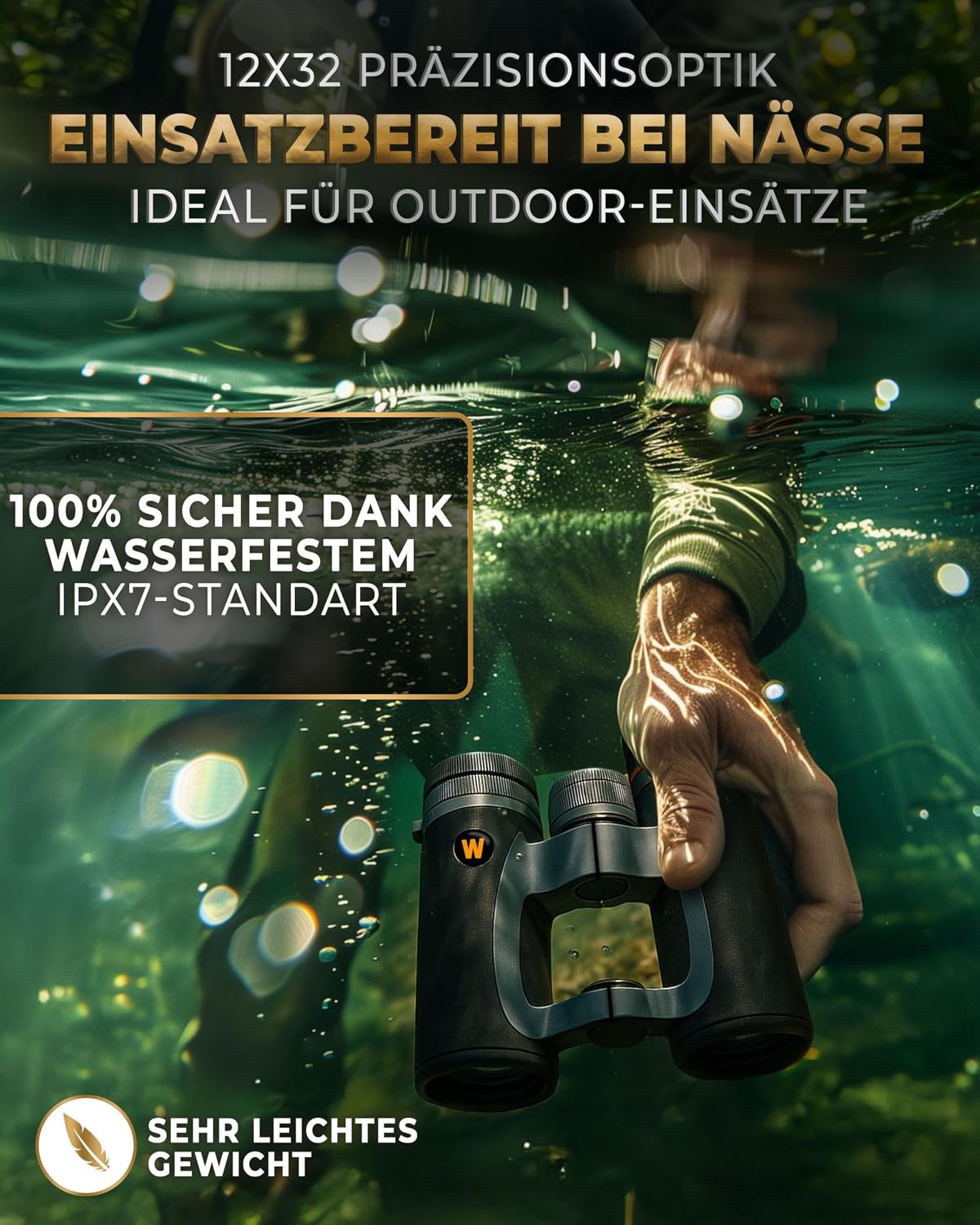 Thumbnail 1 de Weidenberger Fernglas 12x32 [TESTSIEGER] – kompakt, wasserdicht IPX7 und nitrogefüllt