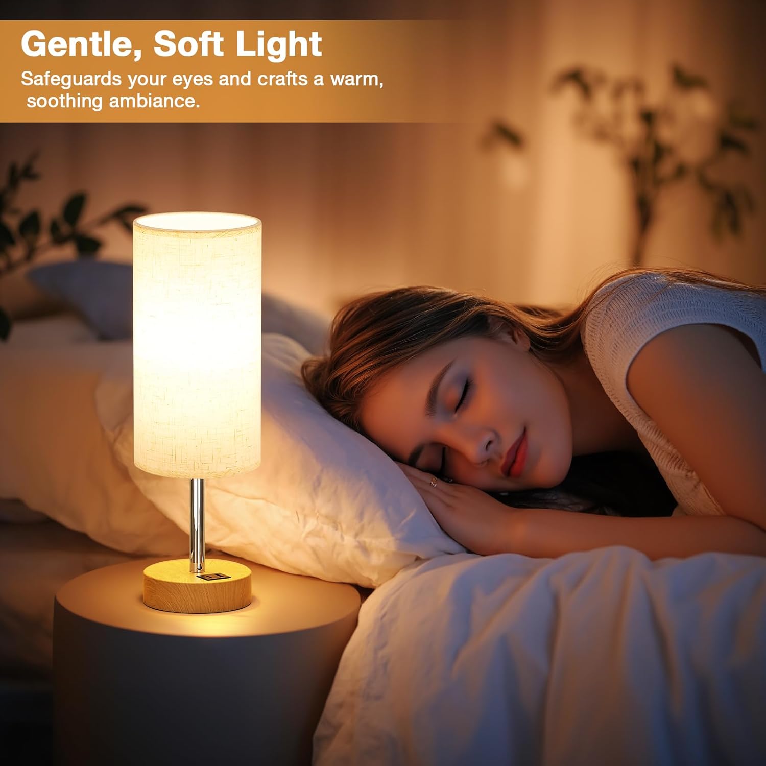Thumbnail 4 de Aooshine Bedside Lamp USB A+C ports, dimmable