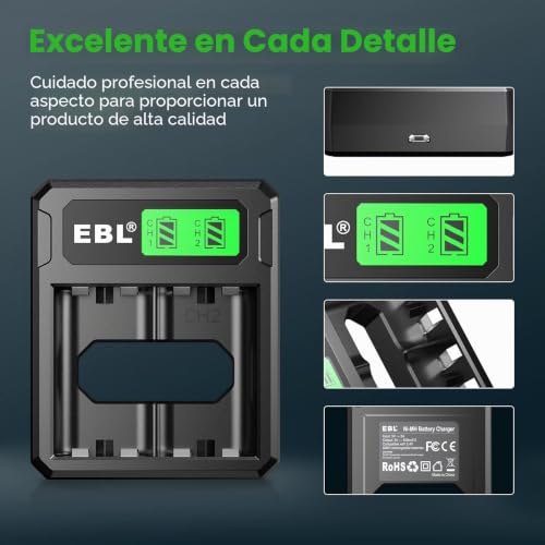 Detalle 2 de EBL Batería recargable de 2800 mAh para mandos Xbox One/Series X|S con cargador LCD