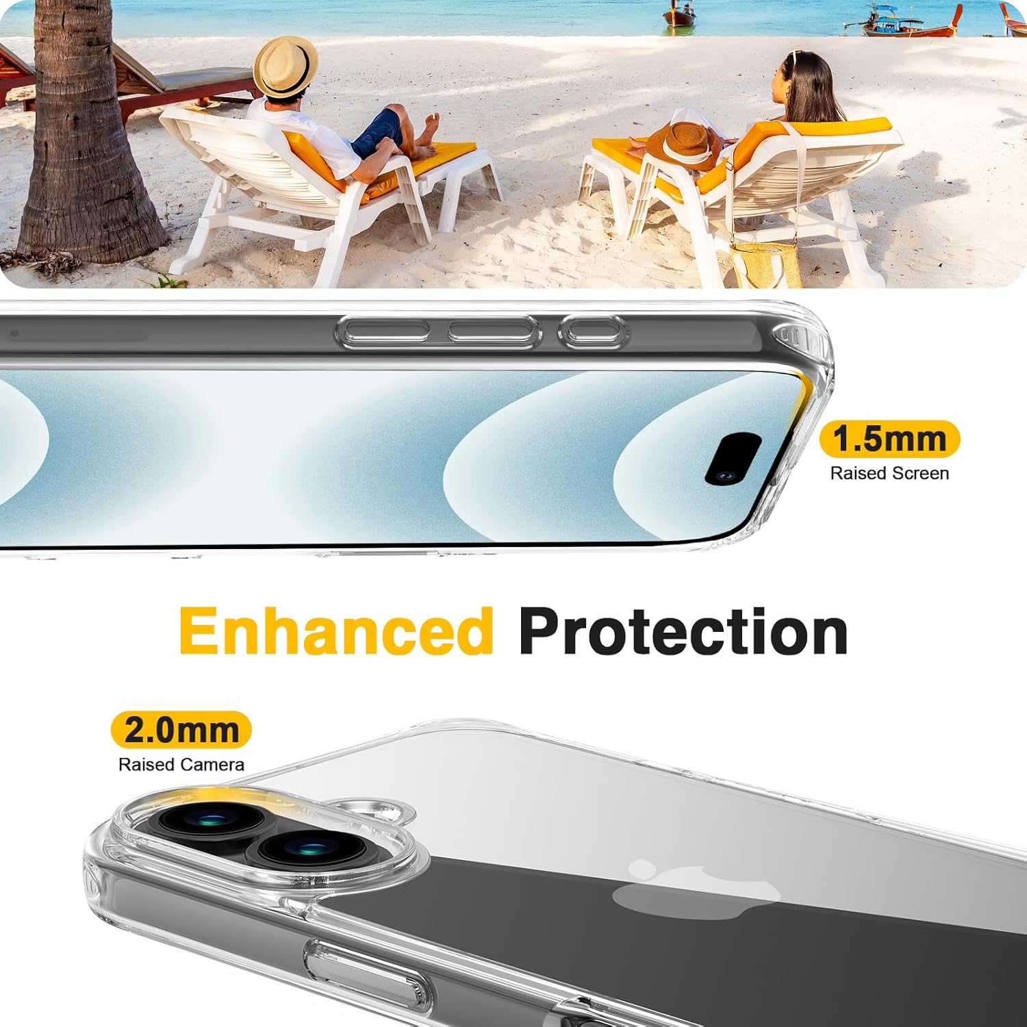 Thumbnail 4 de GOODVISH Handykette Case mit Band für iPhone 17 (6,3") – transparent, Kameraschutz & Displayschutz, Schwarz