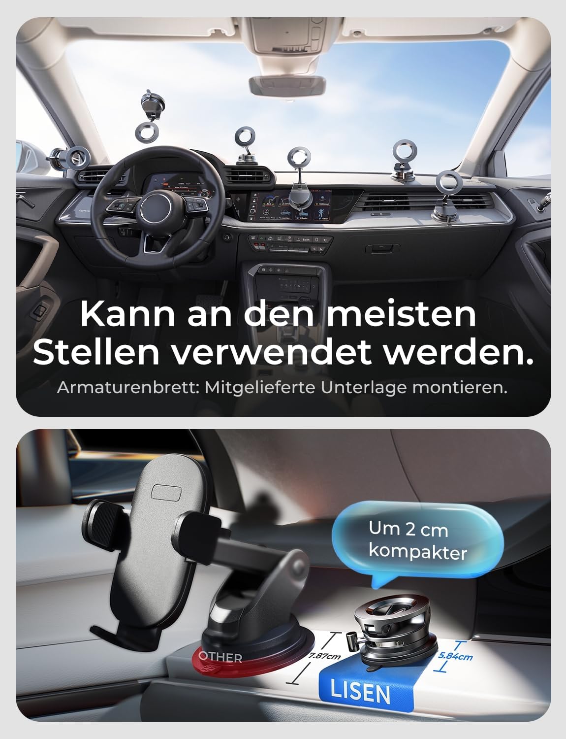Detalle 2 de LISEN Vakuum Magnet‑Autohalterung für iPhone