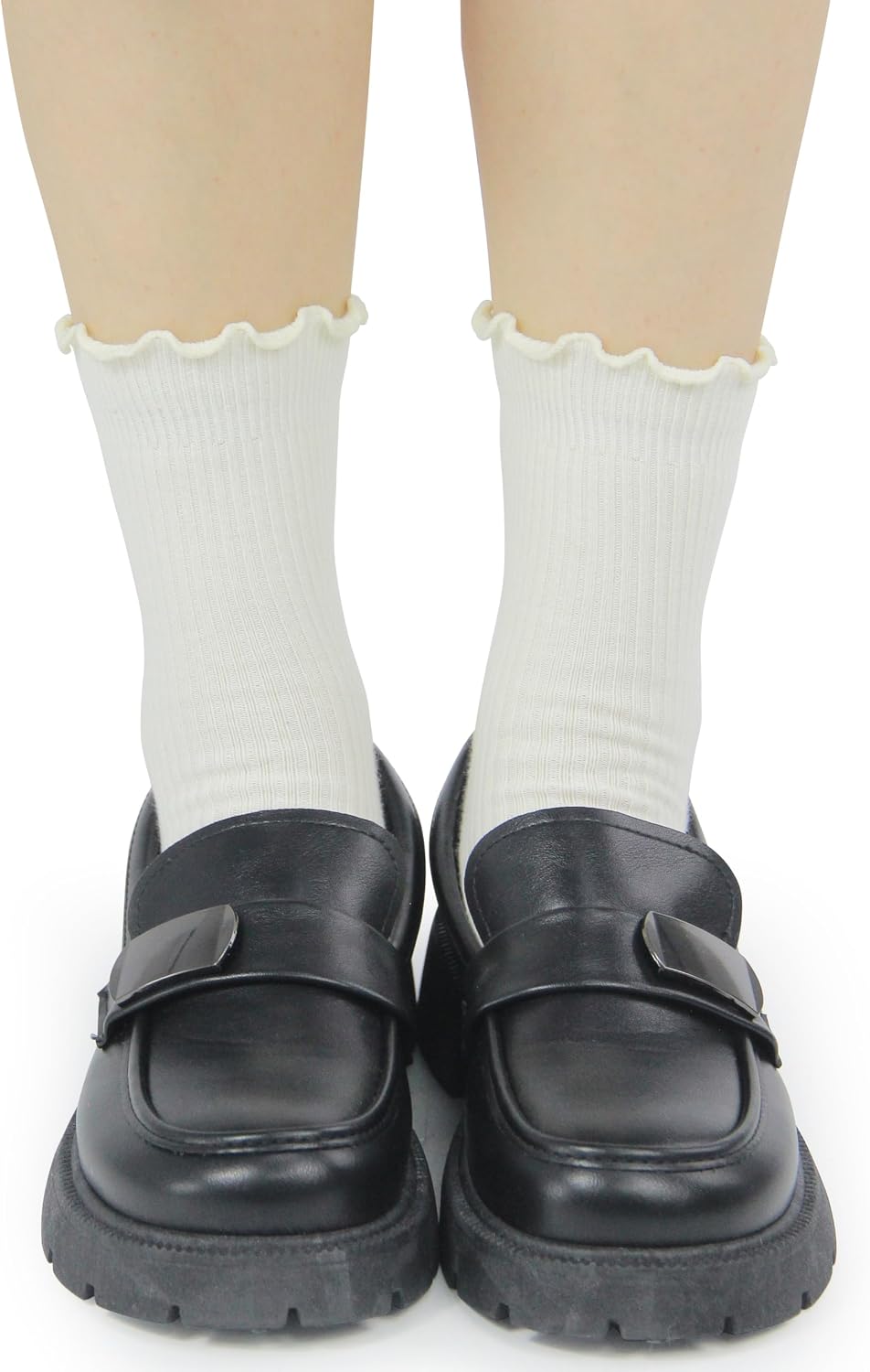 Detalle 2 de BomKinta Ruffle Ankle Socks for Women, Lightweight with a Frilly Cuff