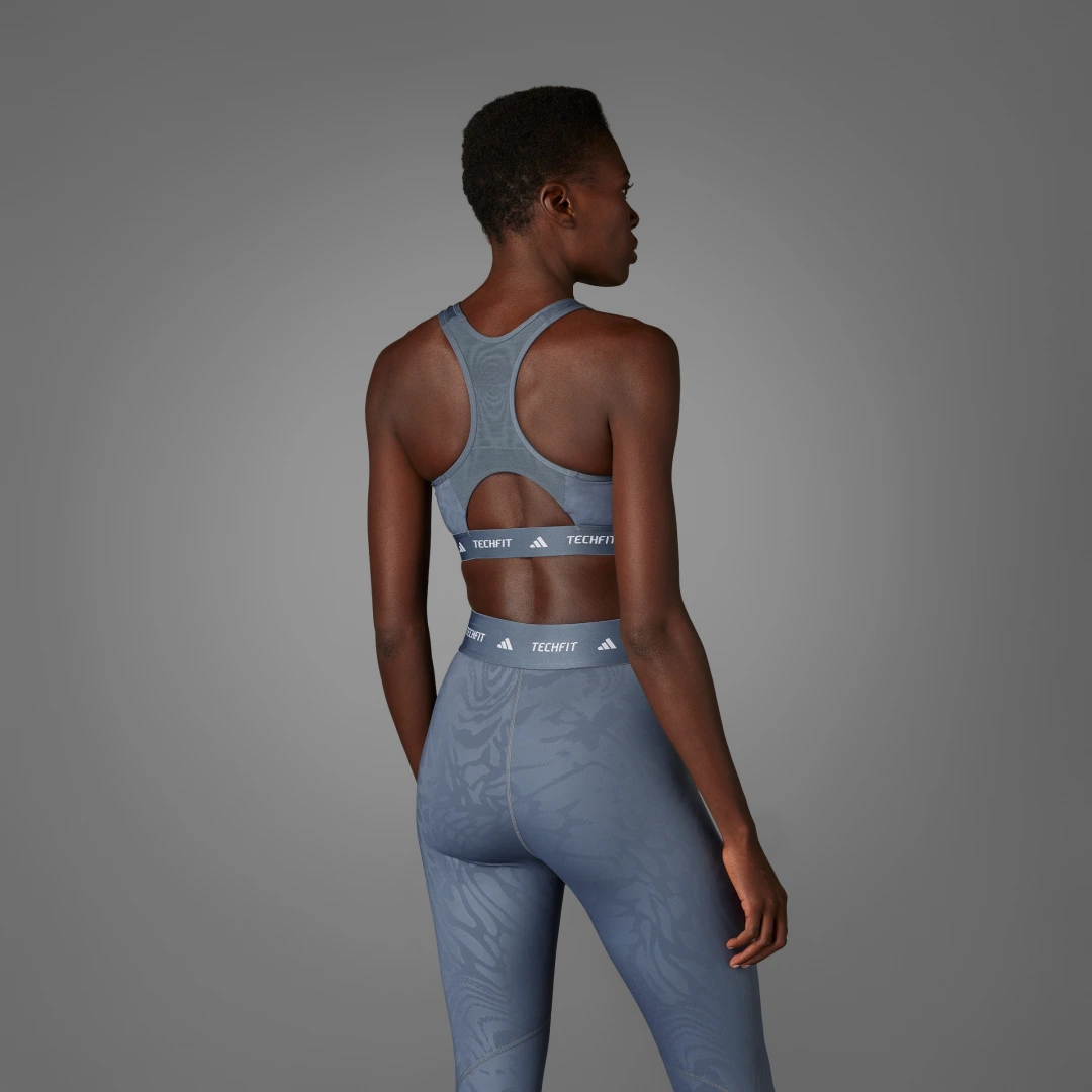 Thumbnail 1 de Techfit Medium-Support High-Neck Print sujetador de soporte medio