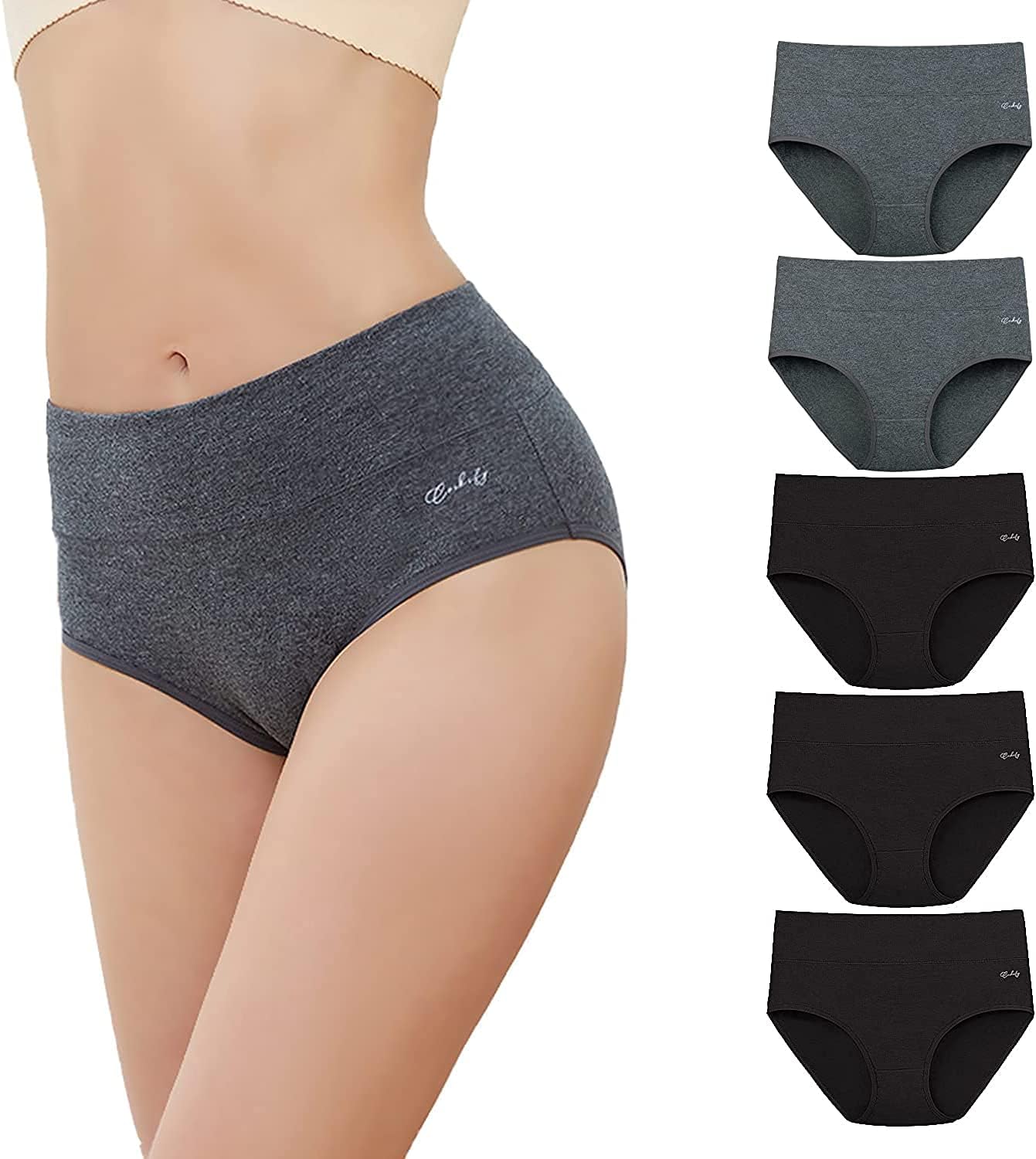 Thumbnail 4 de anqier Damenunterhosen 5er-Pack – Hohe Taille, Baumwolle 🩲