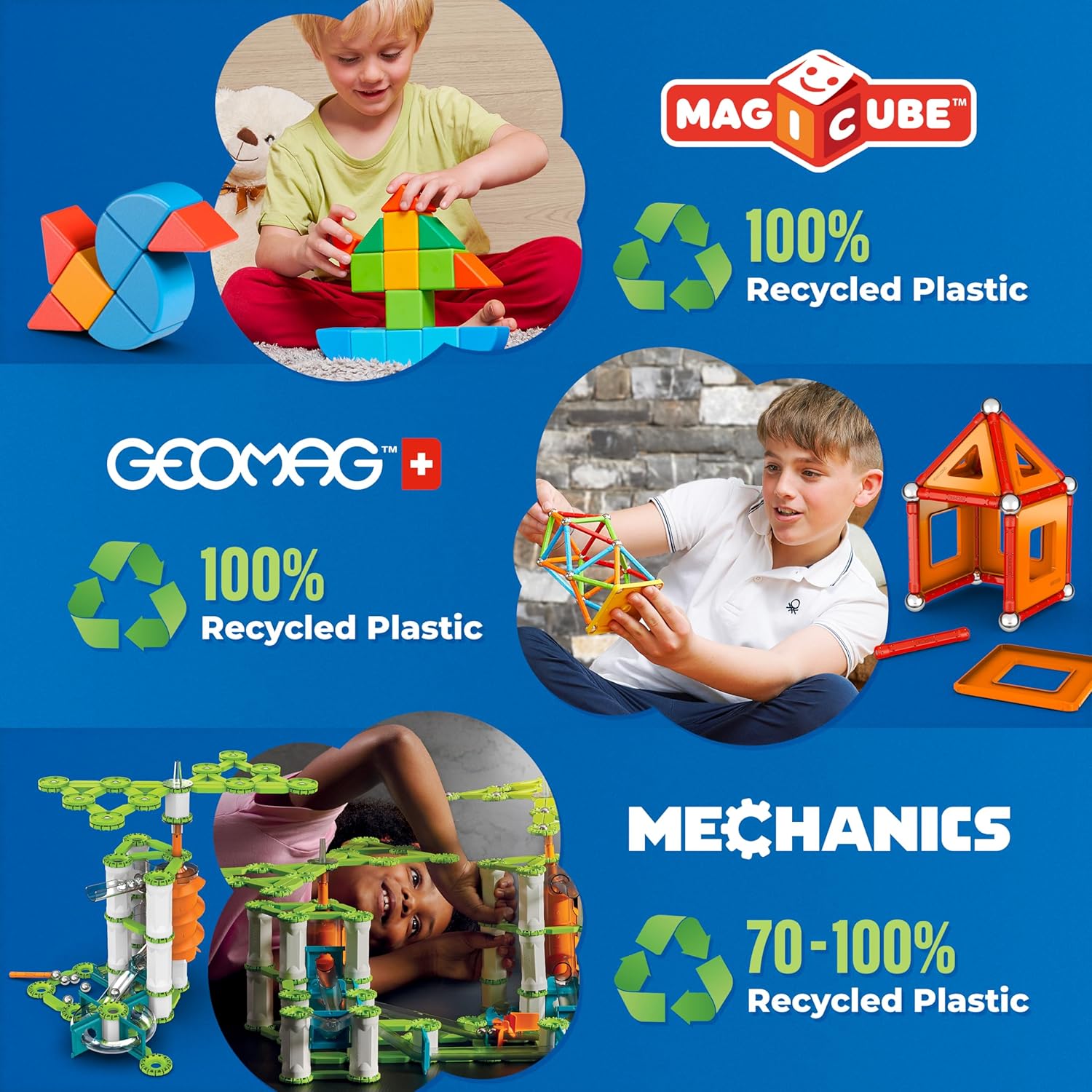 Thumbnail 10 de Geomag Mechanics Motion Gears 🧠 Juego de Construcción Magnético de 160 Piezas