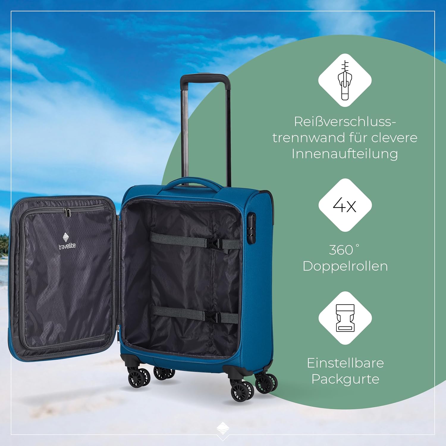 Thumbnail 6 de travelite CHIOS 4-Rad Trolley-Set Weichschale (L/M/S) – zeitloser Handgepäck-tauglicher Reisebegleiter