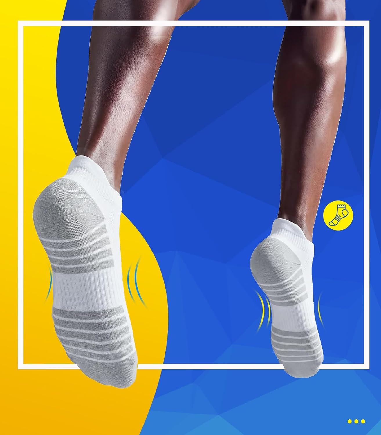 Thumbnail 2 de PULIOU Sneaker Socken Herren/Damen – Gepolsterte Laufsocken aus Baumwolle, atmungsaktiv, 6 Paar