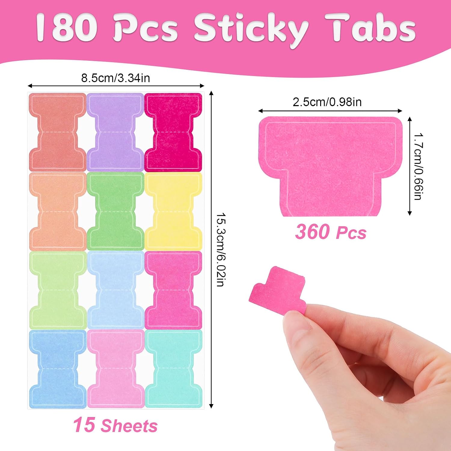Thumbnail 1 de Page Markers Tabs: 360 coloured sticky tabs for clear, durable annotating
