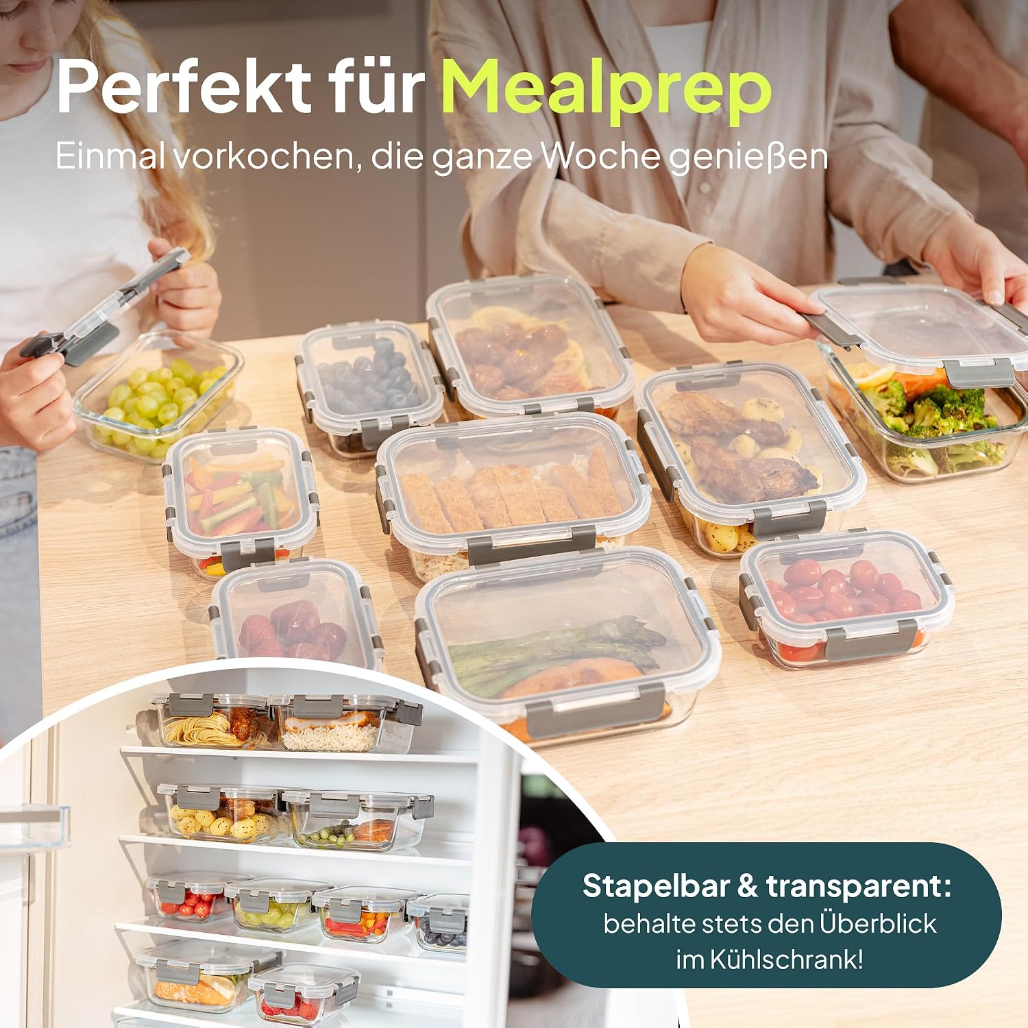 Detalle 2 de uandu Meal Prep Boxen Set 10-teilig 1.050 ml