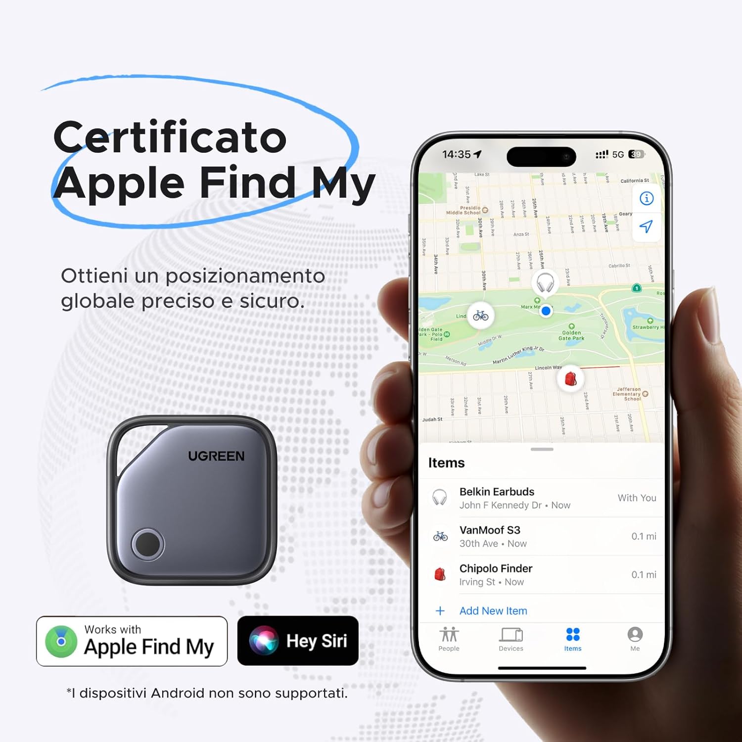 Detalle 2 de UGREEN FineTrack Smart Finder Bluetooth 80 dB