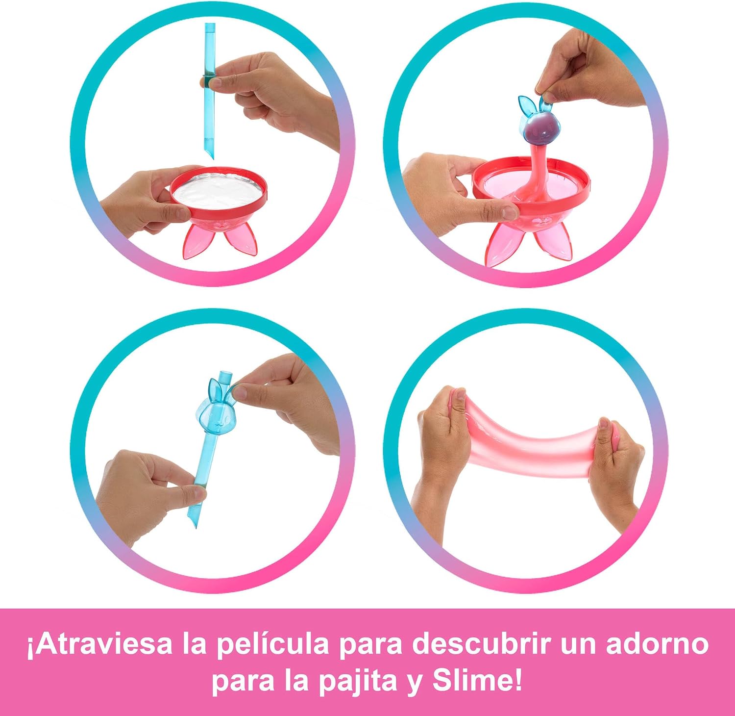 Detalle 2 de Barbie Pop Reveal Batidos Dulce Gatito 🐱 Incluye 8 Sorpresas