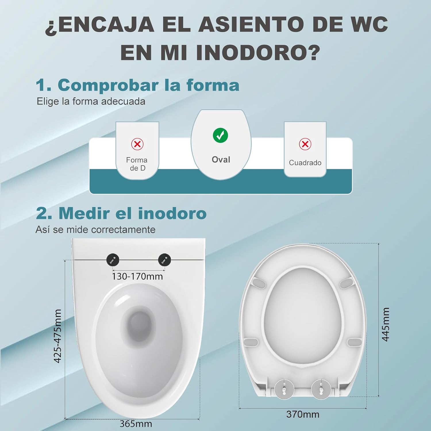 Detalle 2 de MEEJEE Tapa WC Universal Amortiguada, Asiento Blanco 📥